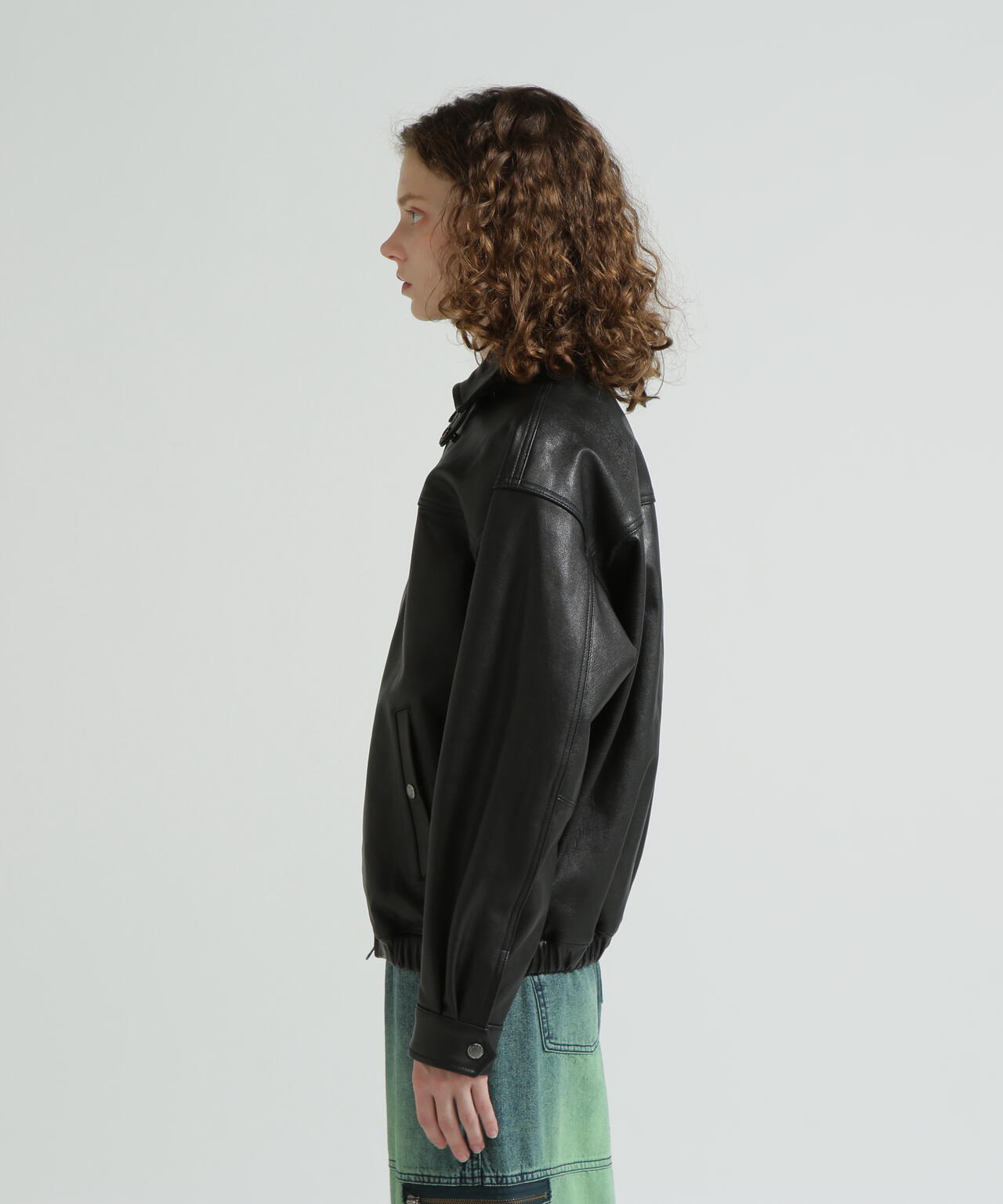 《WOMAN》GOAT VEGE SWING TOP/LEATHER JACKET
