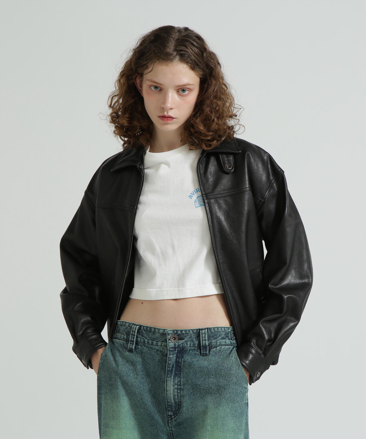 《WOMAN》GOAT VEGE SWING TOP/LEATHER JACKET