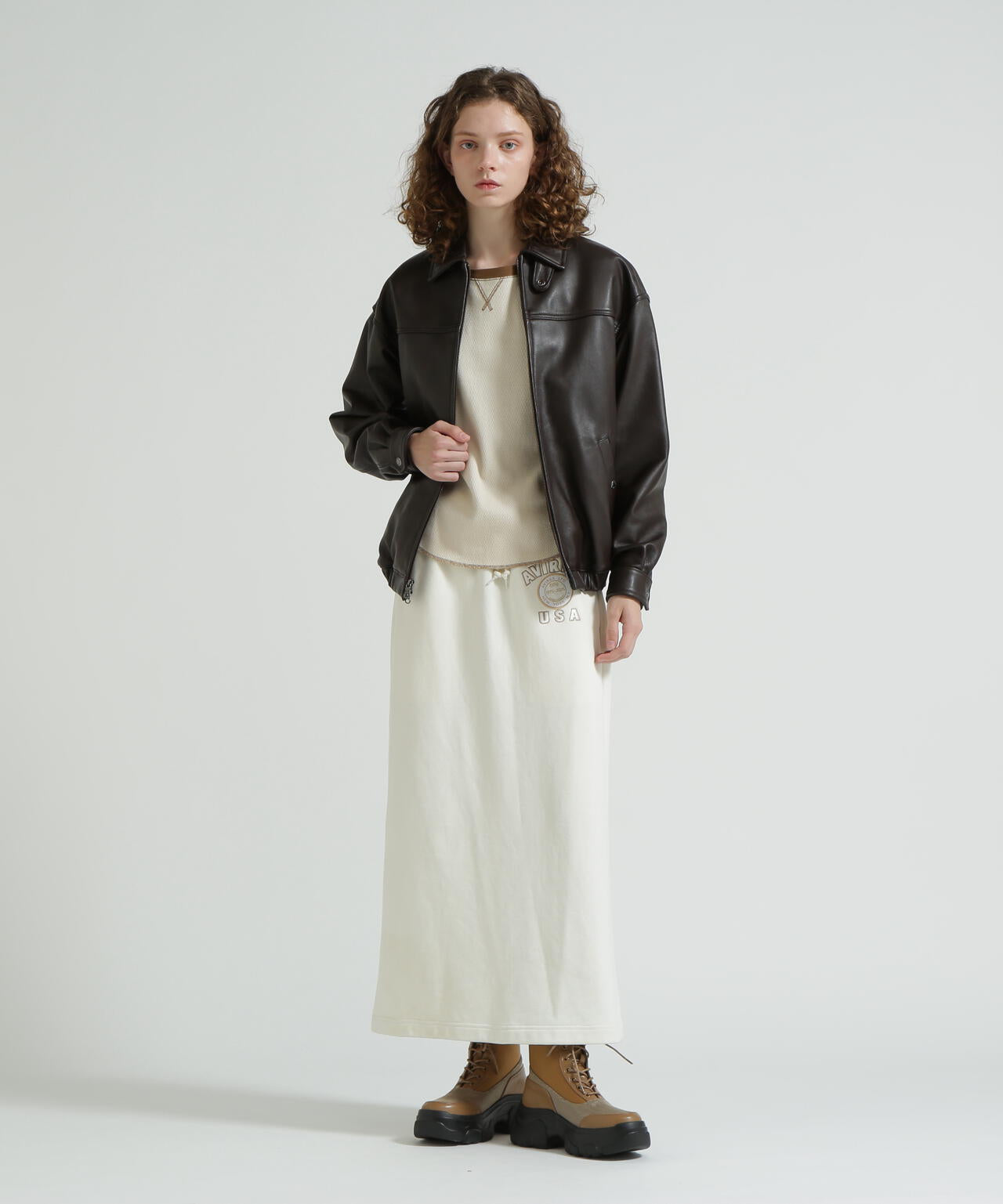 《WOMAN》GOAT VEGE SWING TOP/LEATHER JACKET