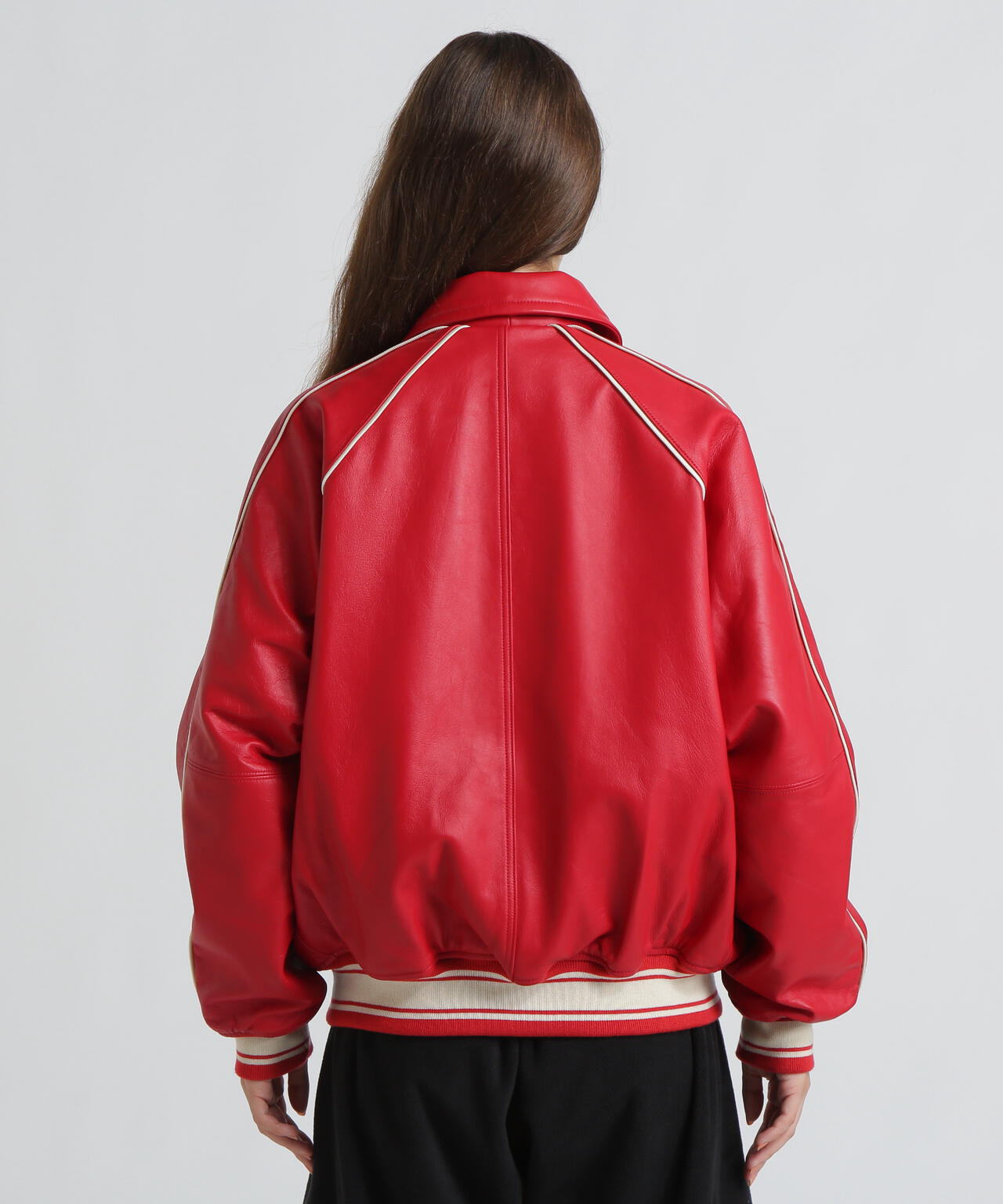 《AVIREX×MOUSSY》LEATHER VARSITY JACKET