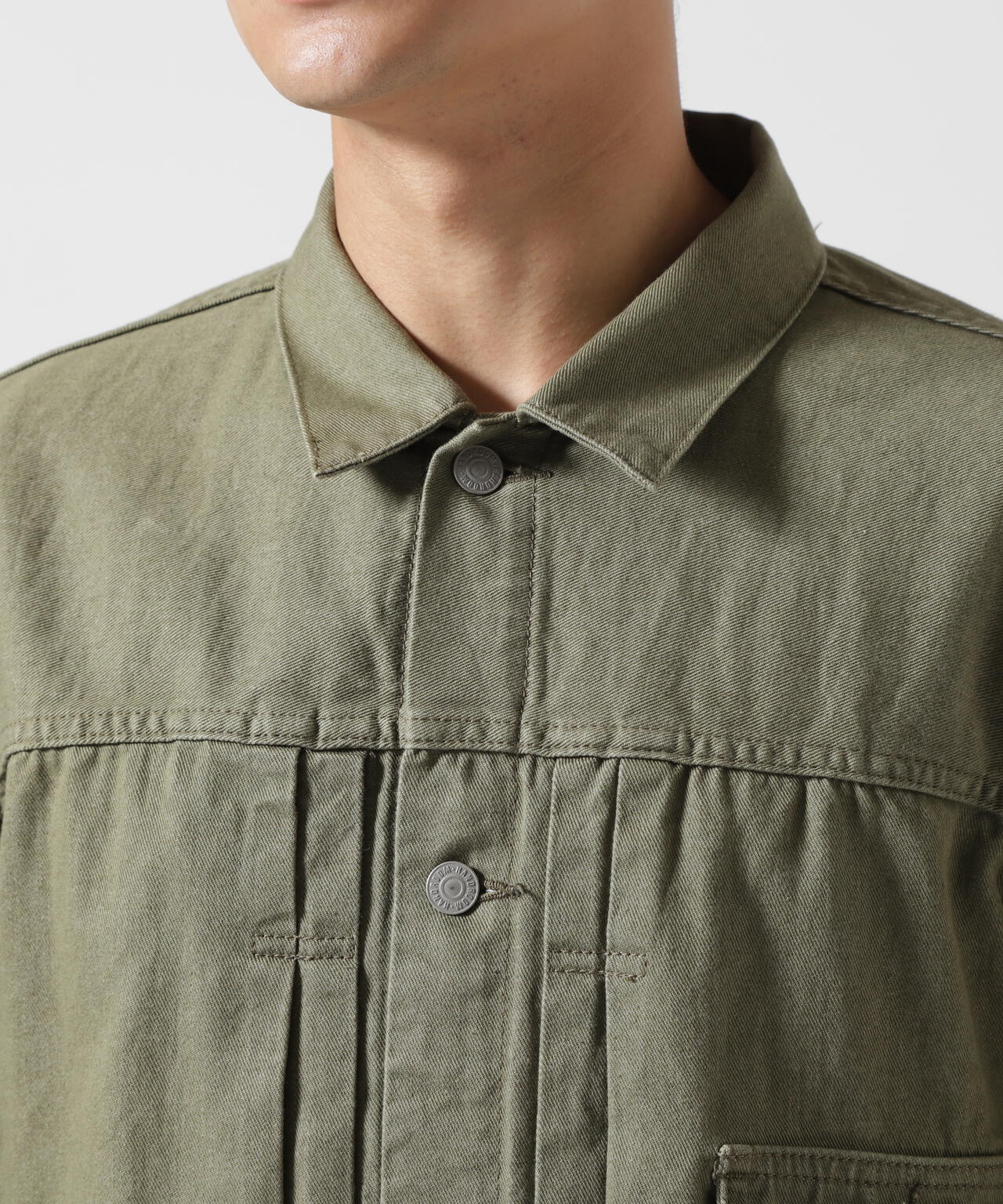 《TFQP by HANDROOM》GREEN SELVEDGE MILITARY DENIM JACKET