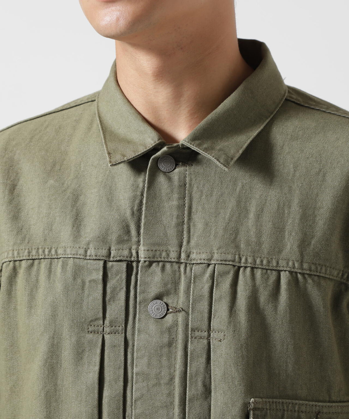 《TFQP by HANDROOM》GREEN SELVEDGE MILITARY DENIM JACKET