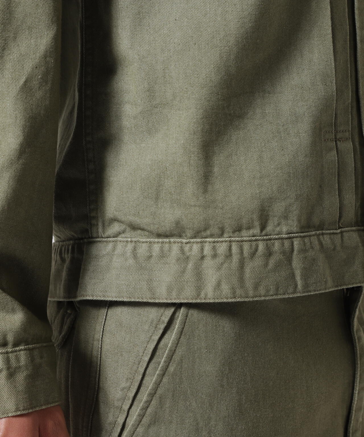 《TFQP by HANDROOM》GREEN SELVEDGE MILITARY DENIM JACKET