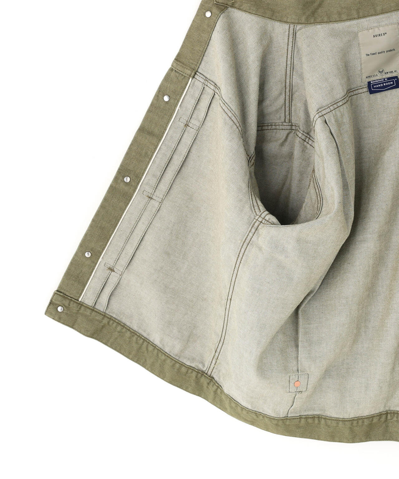 《TFQP by HANDROOM》GREEN SELVEDGE MILITARY DENIM JACKET