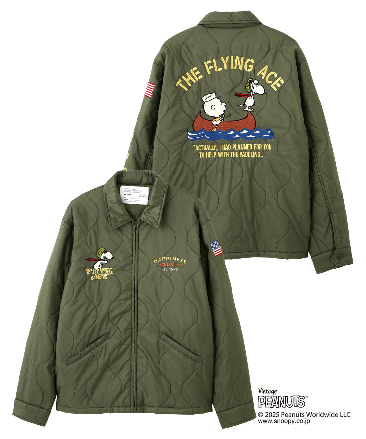 《AVIREX × PEANUTS》QUILTING JACKET ”FLYING ACE”