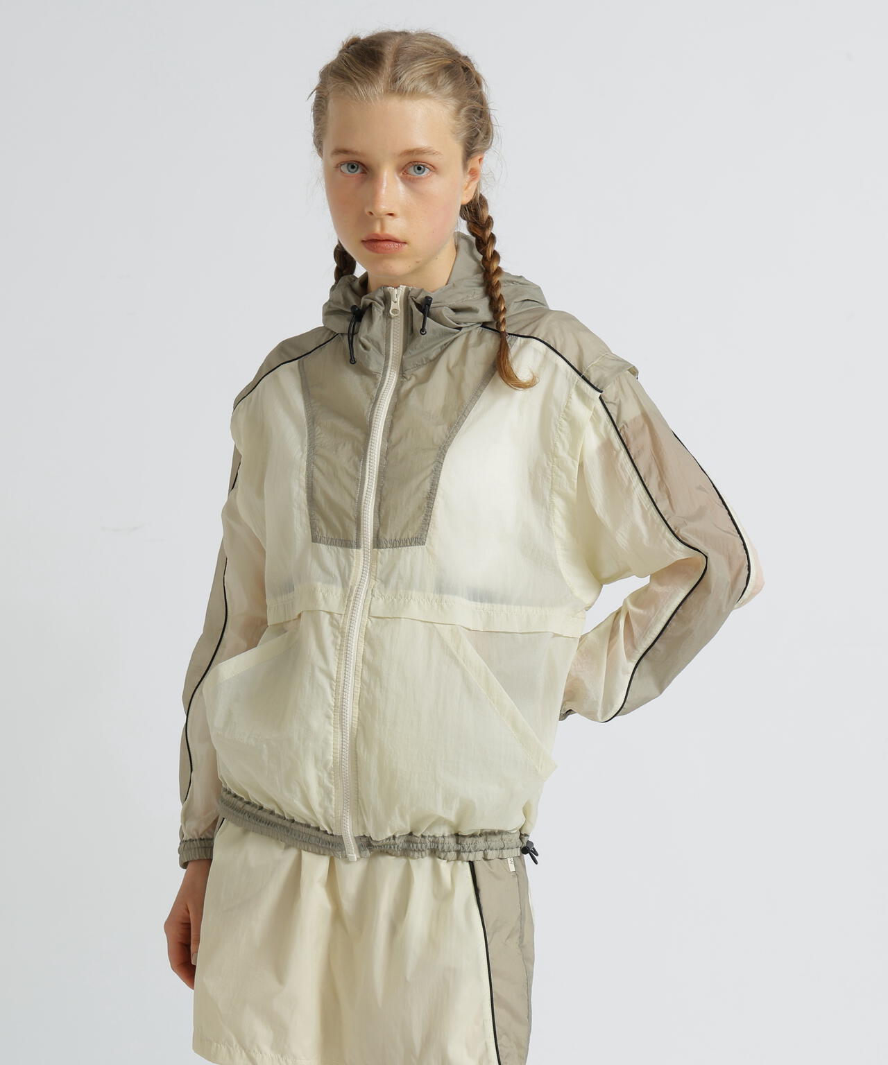 《WOMAN》SHEER COLOR SCHEME HOODIE JACKET/シアーカラースキーム フーディージャケット