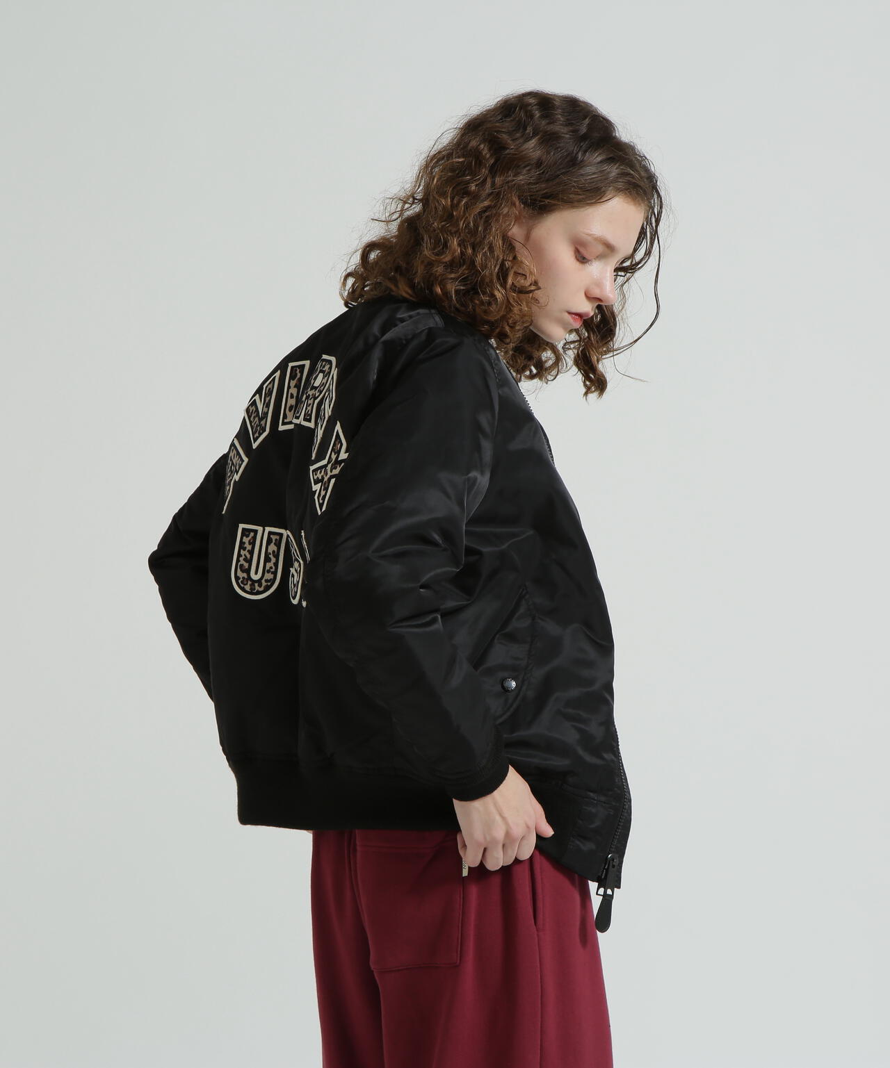 《WOMAN》LEOPARD LOGO MA-1