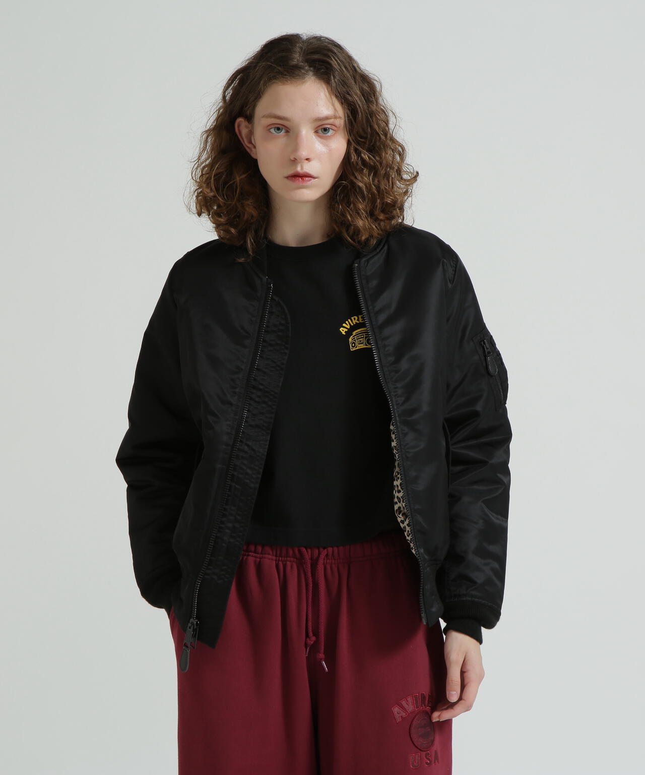 《WOMAN》LEOPARD LOGO MA-1