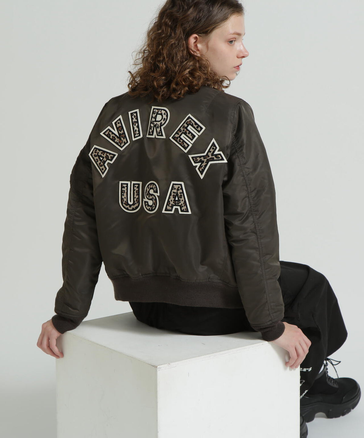 《WOMAN》LEOPARD LOGO MA-1