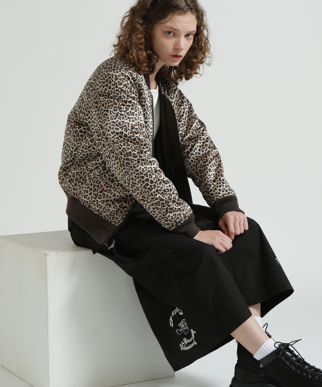 《WOMAN》LEOPARD LOGO MA-1