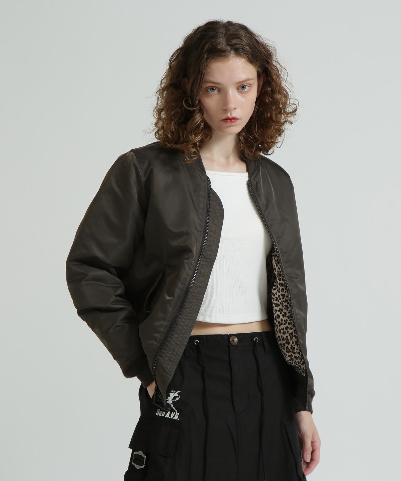 《WOMAN》LEOPARD LOGO MA-1