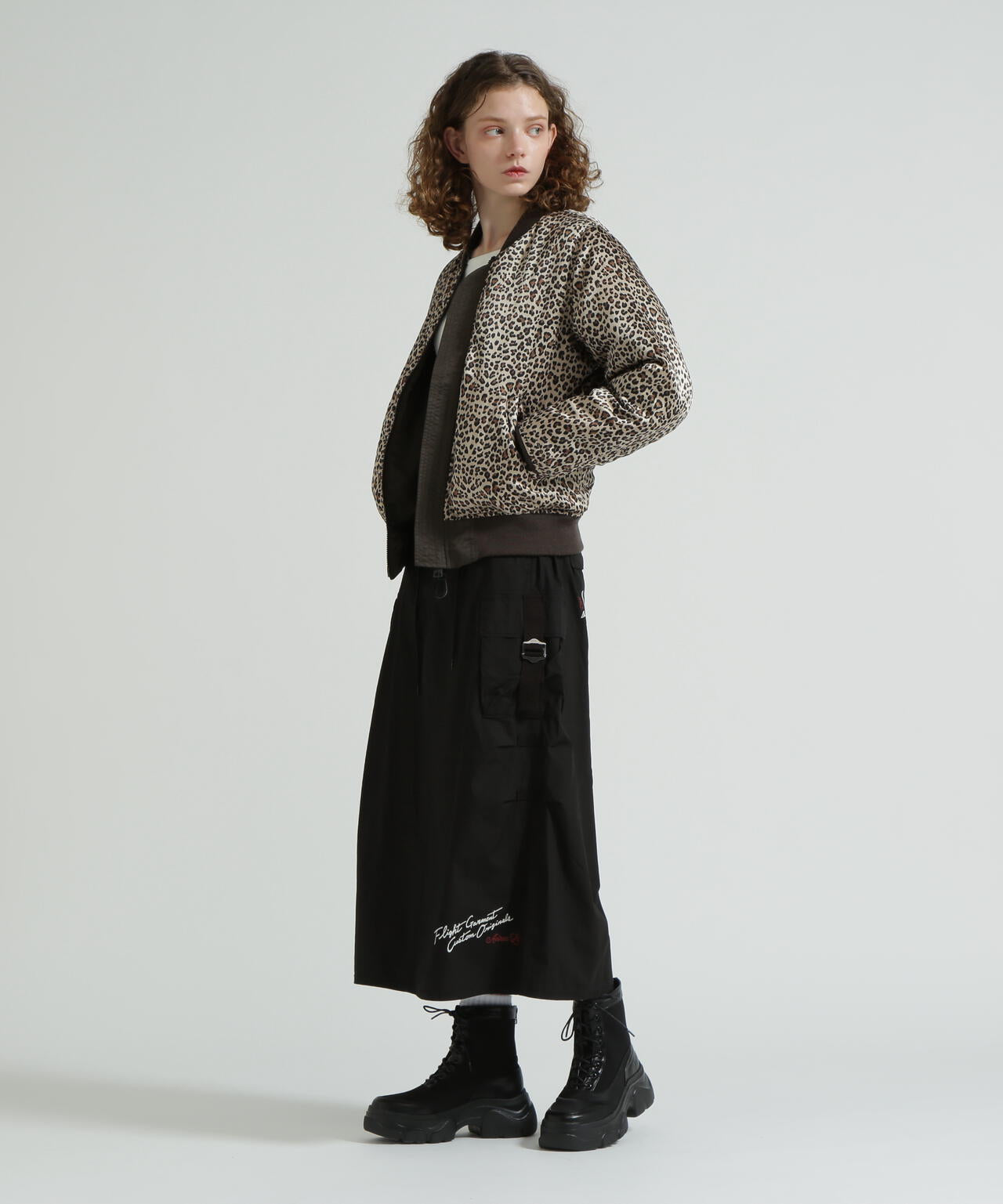 《WOMAN》LEOPARD LOGO MA-1