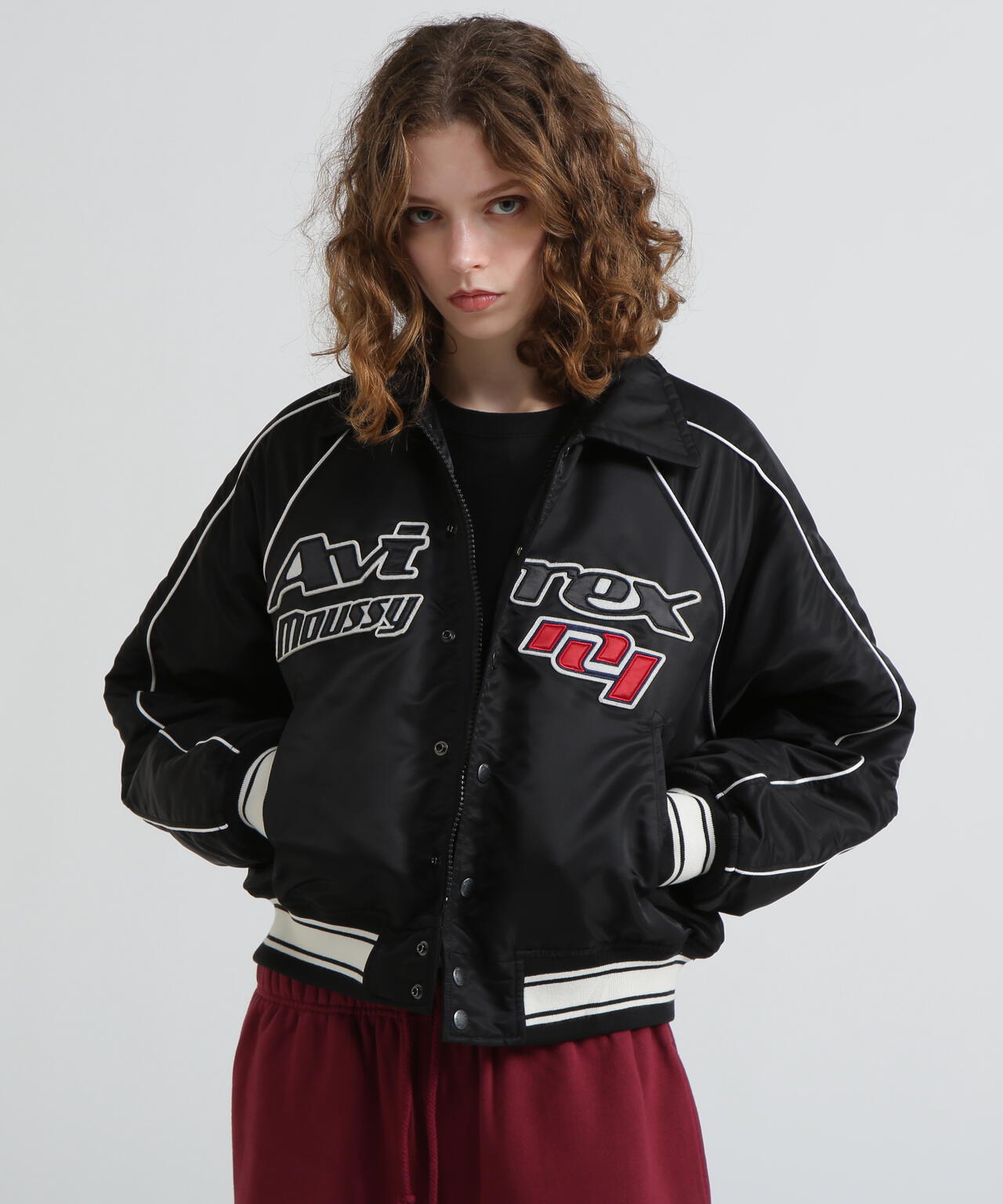 《AVIREX×MOUSSY》NYLON VARSITY JACKET