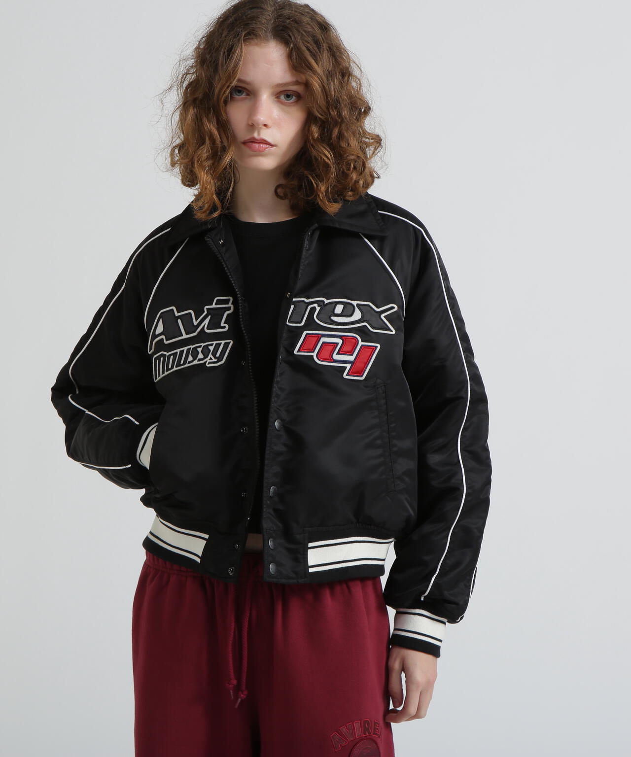 《AVIREX×MOUSSY》NYLON VARSITY JACKET