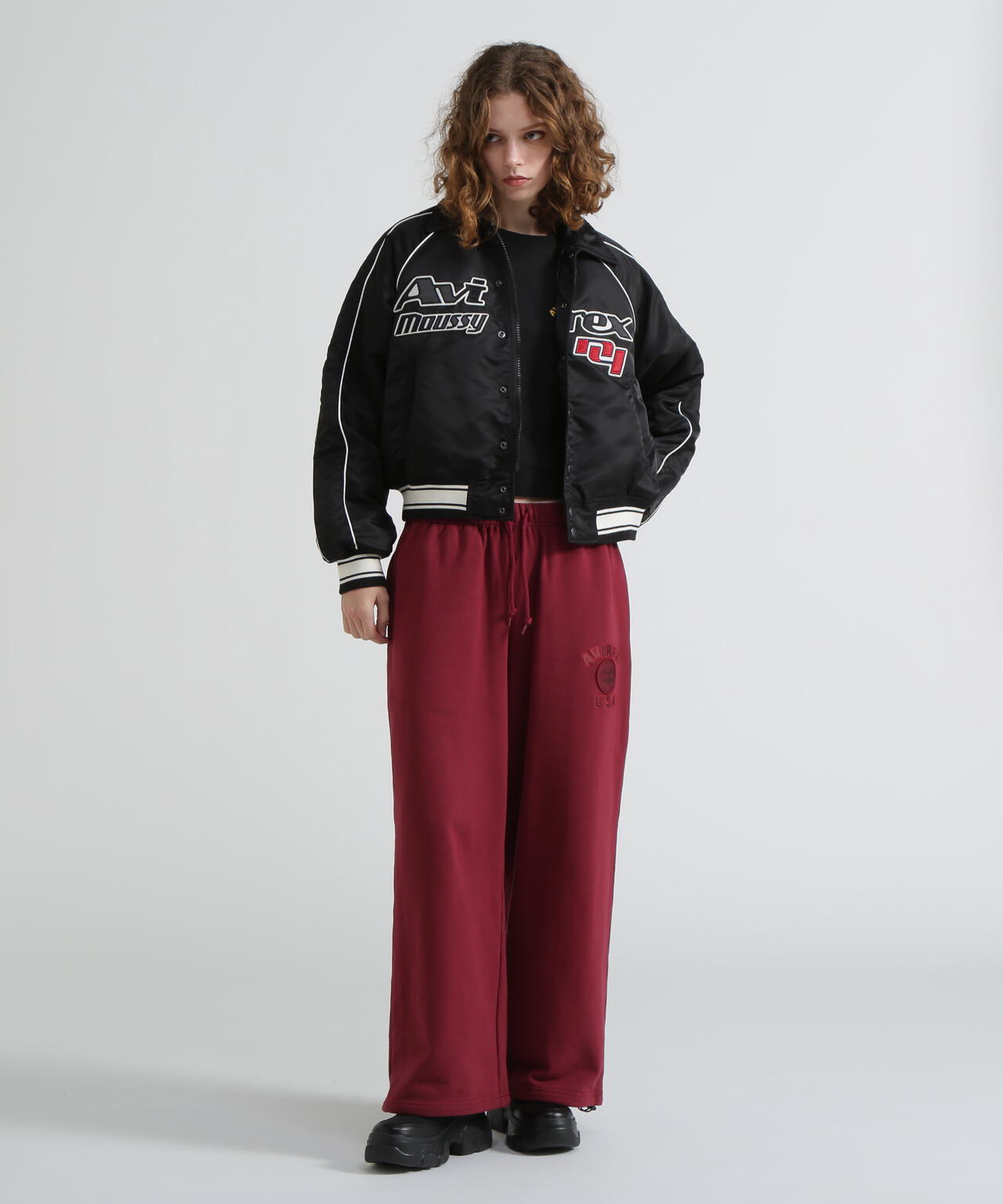 《AVIREX×MOUSSY》NYLON VARSITY JACKET