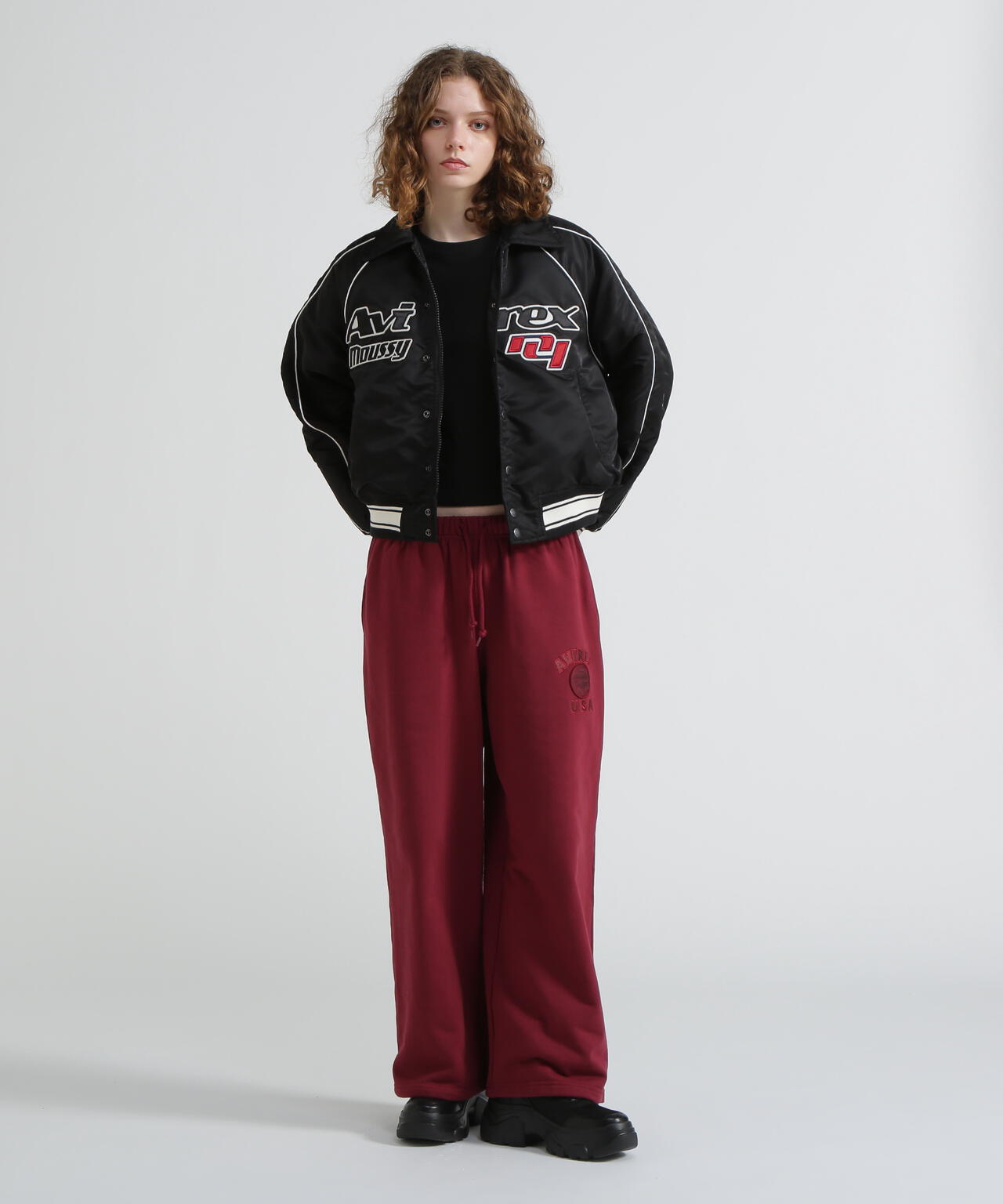 《AVIREX×MOUSSY》NYLON VARSITY JACKET