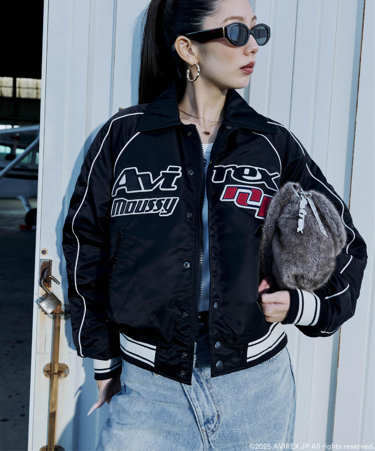 《AVIREX×MOUSSY》NYLON VARSITY JACKET