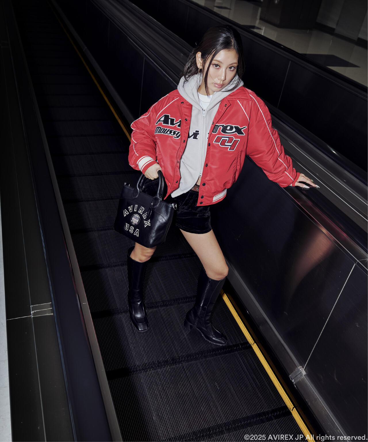 《AVIREX×MOUSSY》NYLON VARSITY JACKET