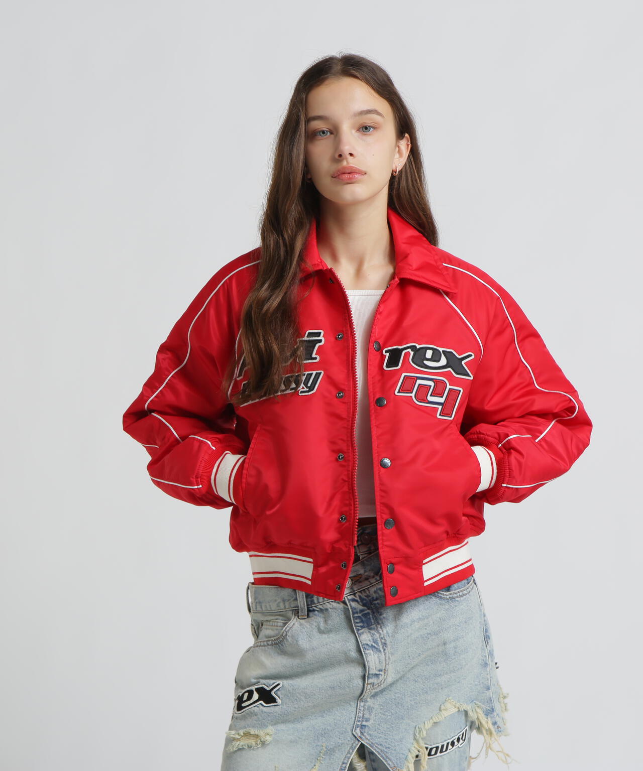 《AVIREX×MOUSSY》NYLON VARSITY JACKET