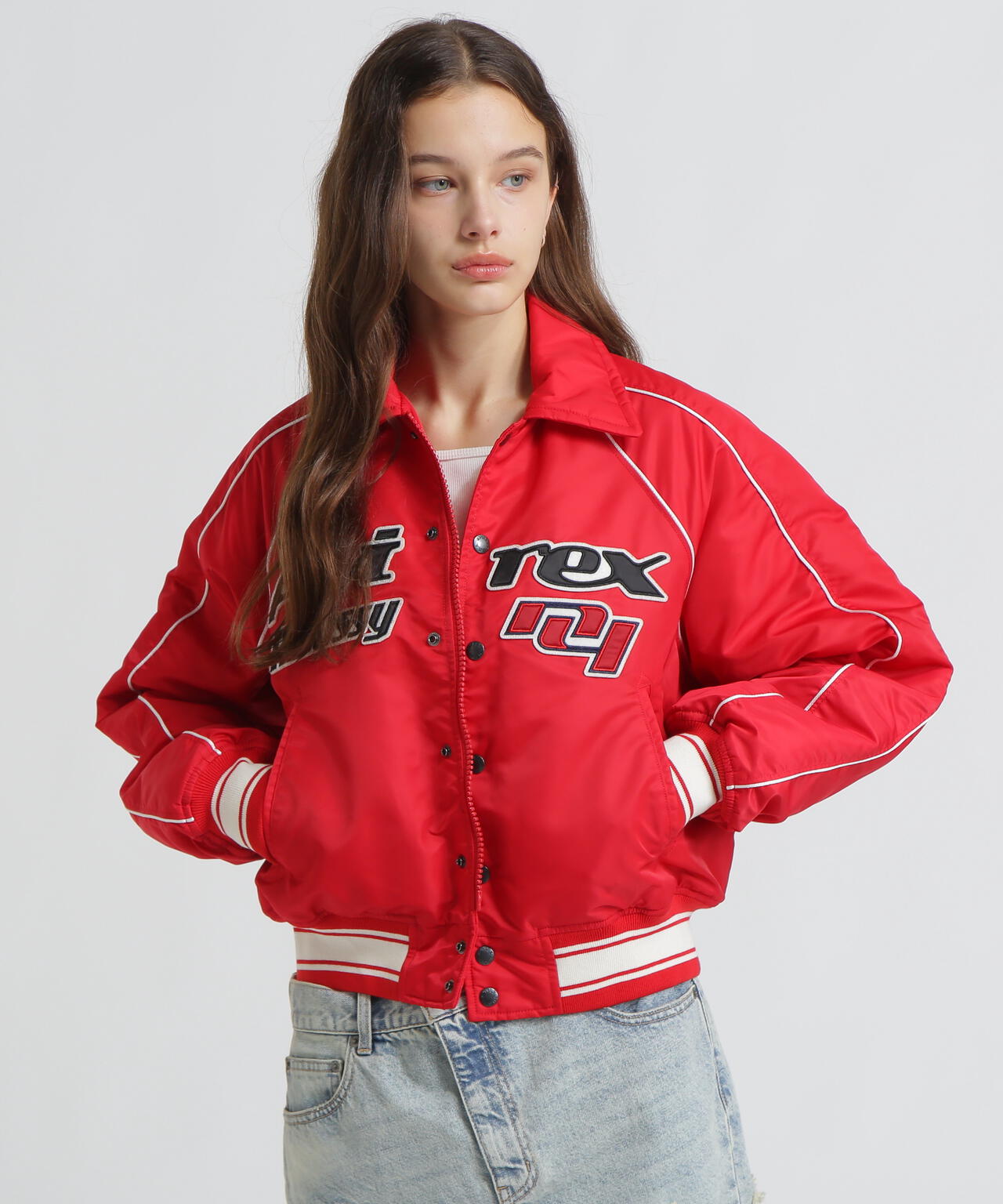 《AVIREX×MOUSSY》NYLON VARSITY JACKET