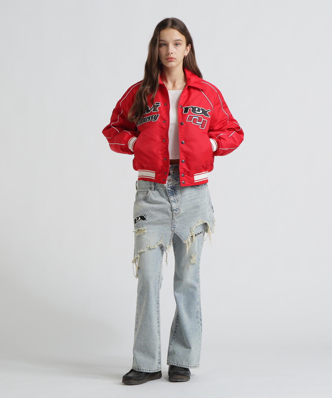 《AVIREX×MOUSSY》NYLON VARSITY JACKET