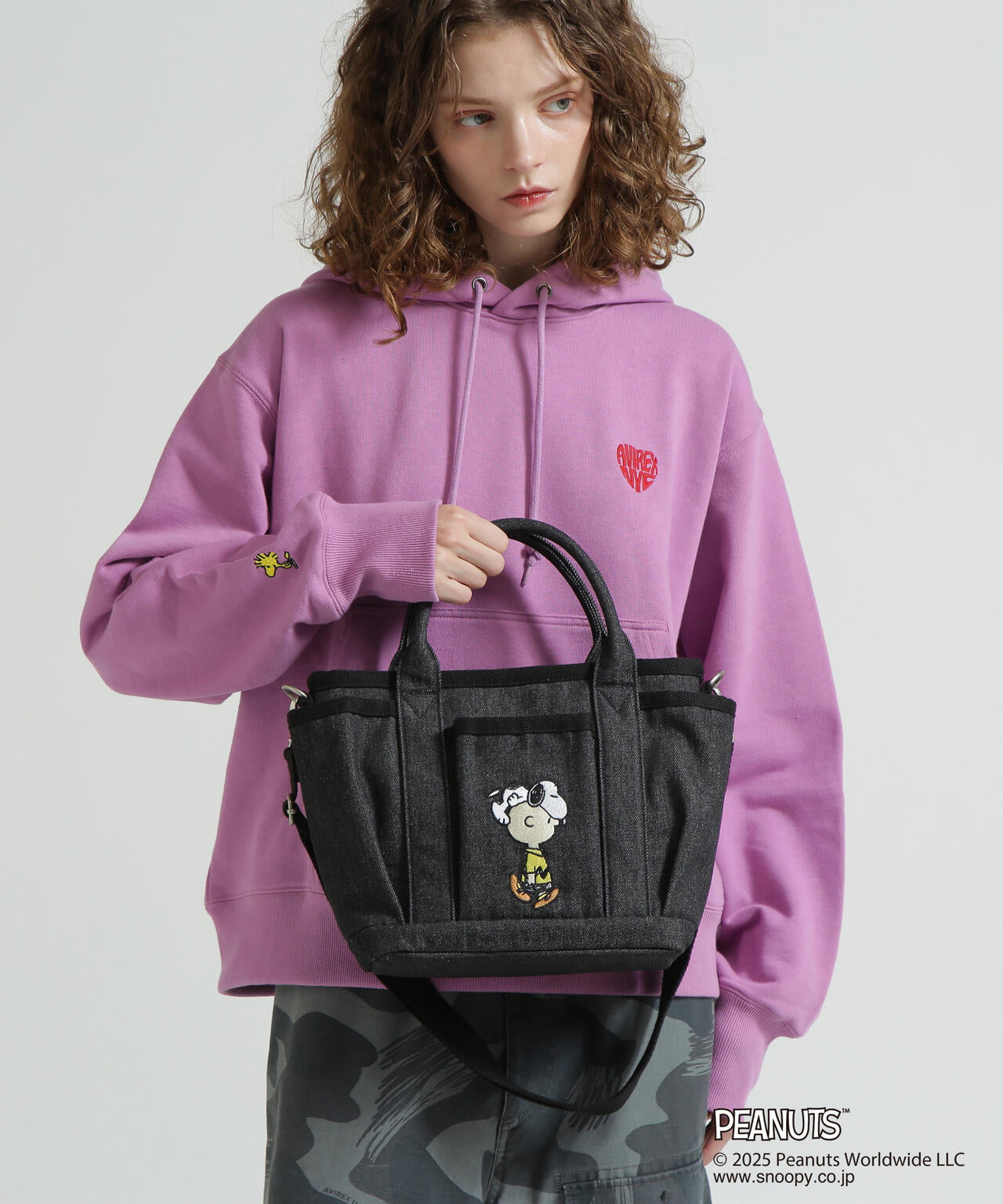 《AVIREX × PEANUTS》DENIM MINI TOTE BAG / デニムミニトートバッグ / ピーナッツ / アヴィレックス