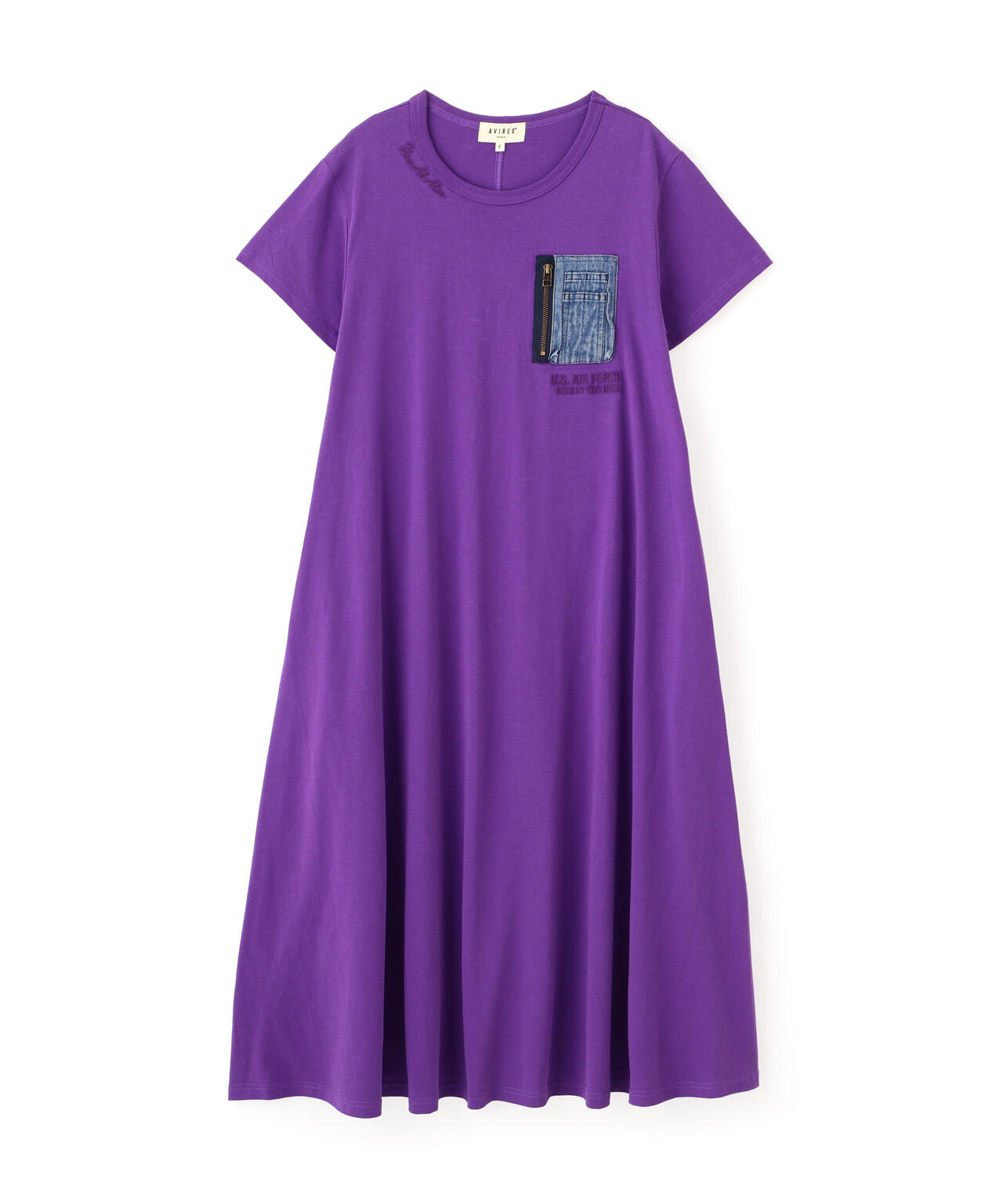 DENIM POCKET FLARE ONEPICE/デニム ポケット フレア ワンピース