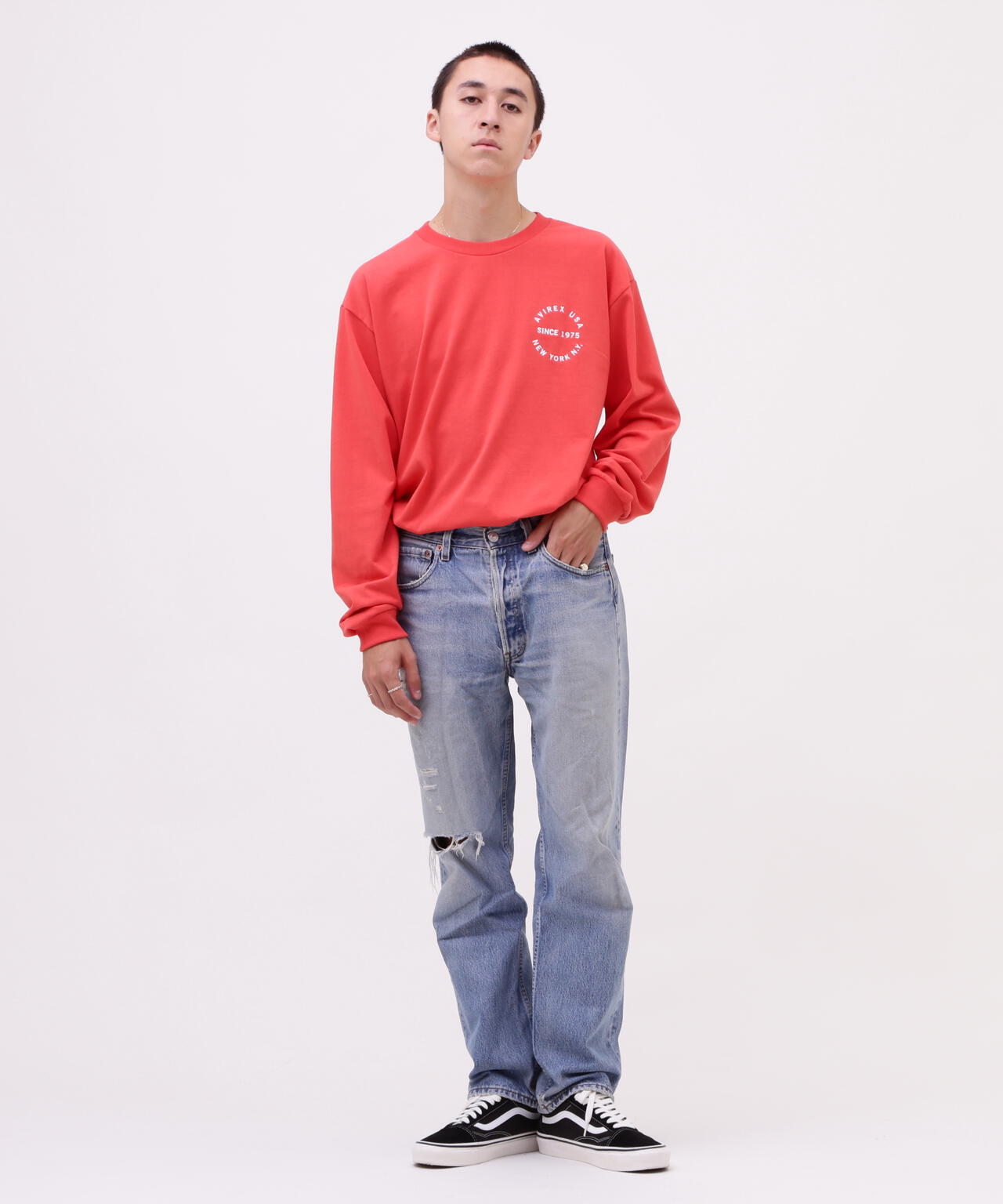 VARSITY LOGO L/S T-SHIRT / バーシティ ロゴ 長袖Tシャツ/ AVIREX /アヴィレックス