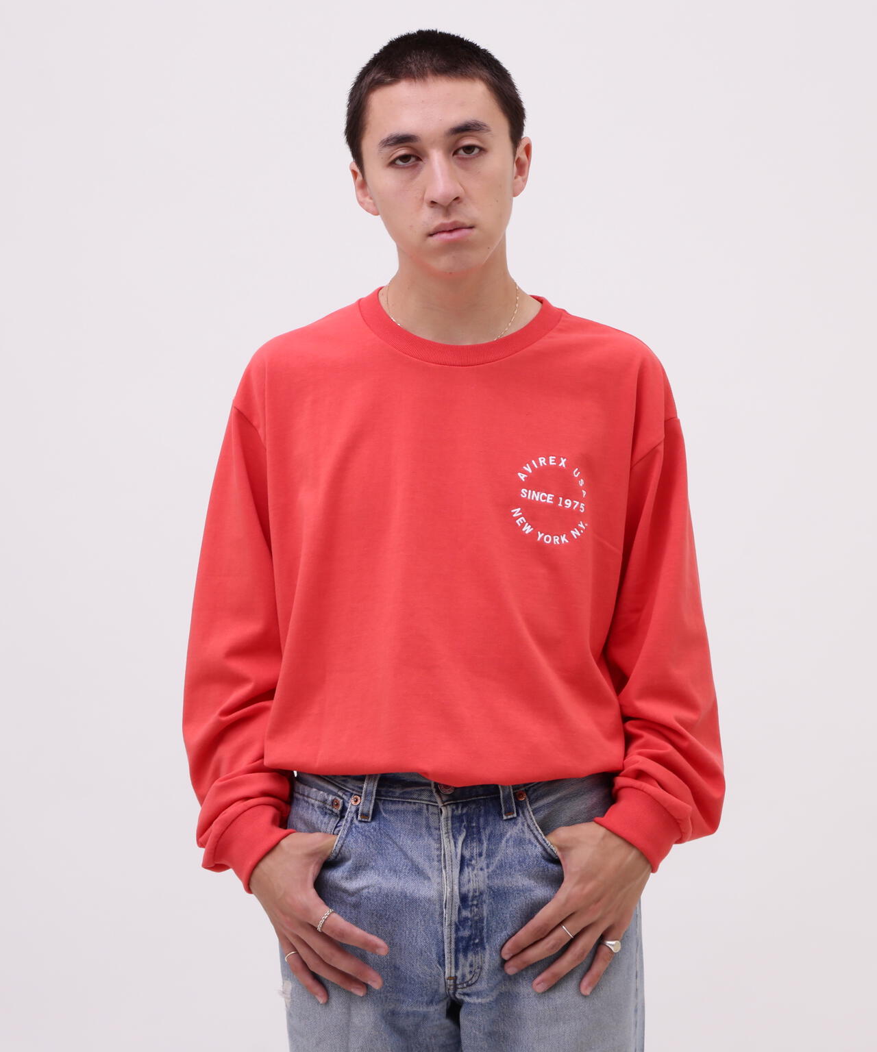VARSITY LOGO L/S T-SHIRT / バーシティ ロゴ 長袖Tシャツ/ AVIREX /アヴィレックス