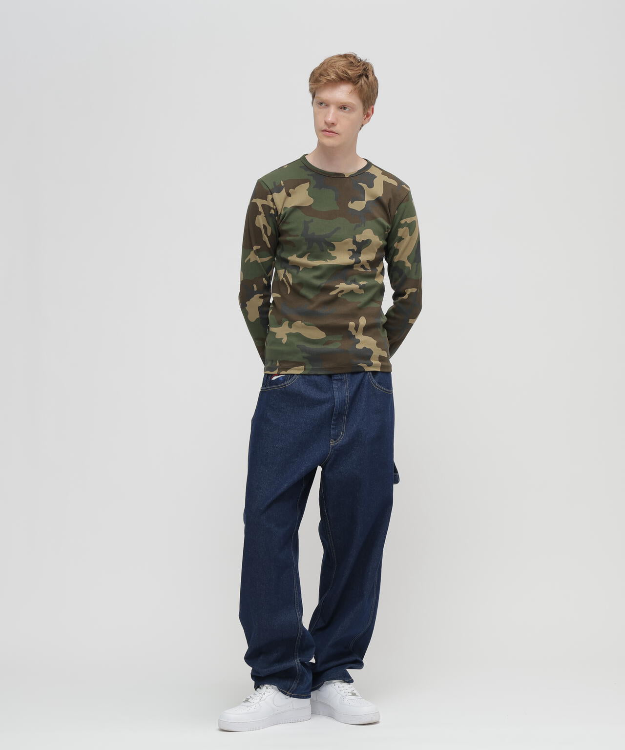 《DAILY/デイリー》 RIB LONG SLEEVE CREW NECK T-SHIRT ”CAMOUFLAGE”