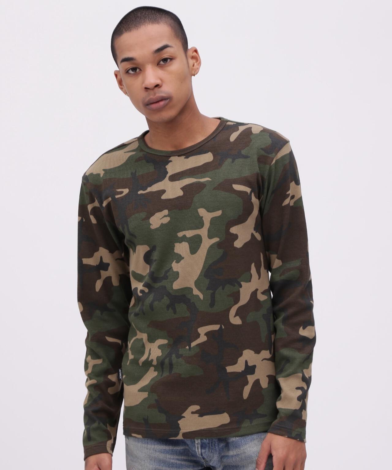 《DAILY/デイリー》 RIB LONG SLEEVE CREW NECK T-SHIRT ”CAMOUFLAGE”
