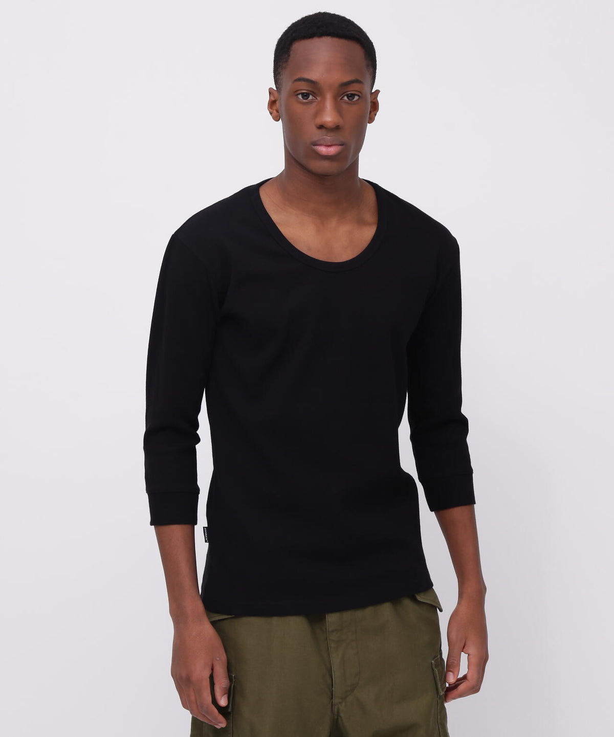 《DAILY/デイリー》2/3 SLEEVE U-NECK T-SHIRT/2/3 スリーブ Uネック Tシャツ