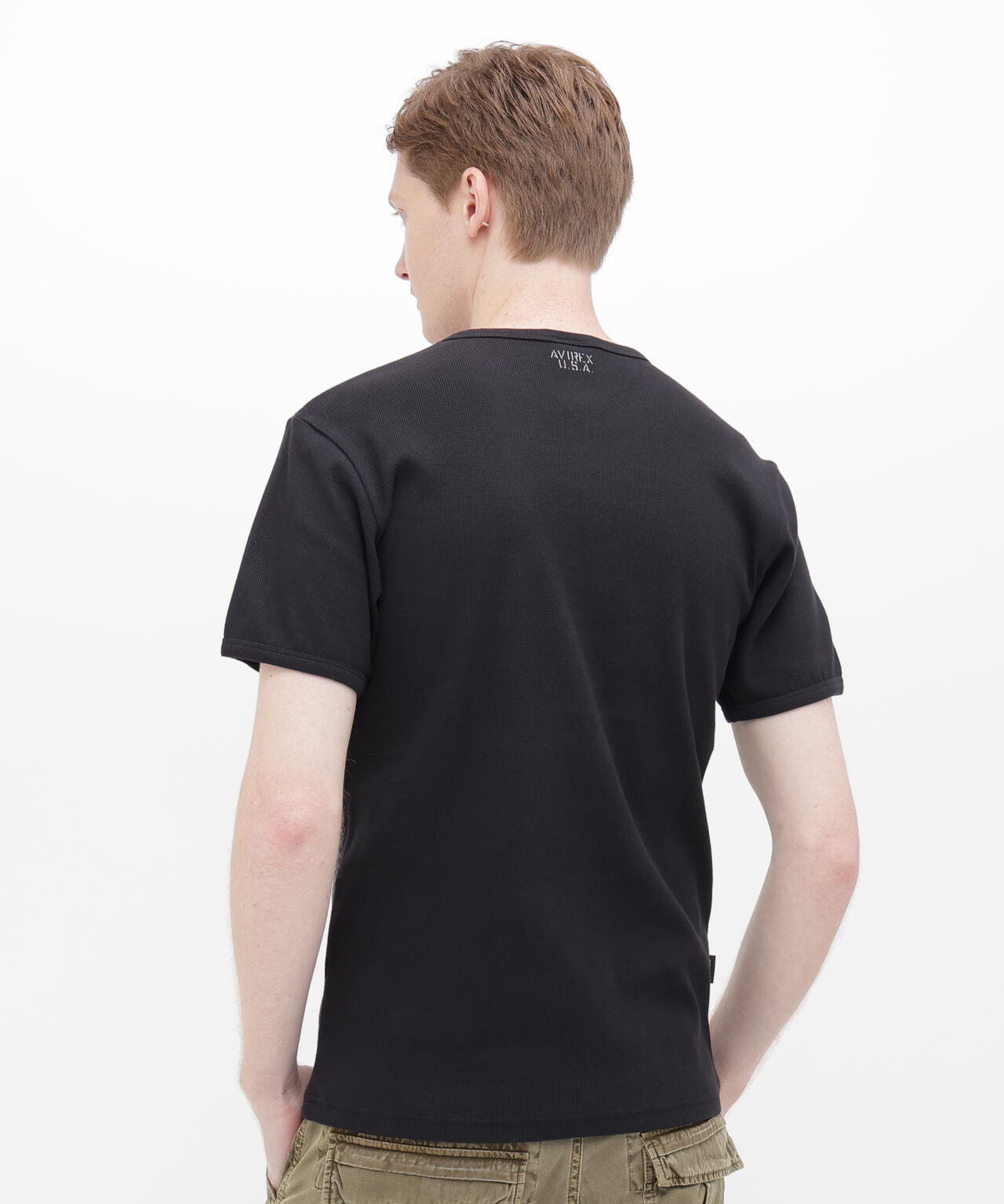 《DAILY/デイリー》RIB S/S V-NECK T-SHIRT/リブ 半袖 ブイネック Tシャツ デイリーウェア