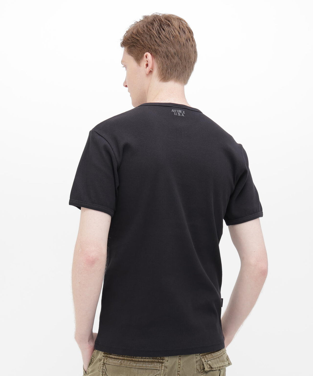 《DAILY/デイリー》RIB S/S V-NECK T-SHIRT/リブ 半袖 ブイネック Tシャツ デイリーウェア