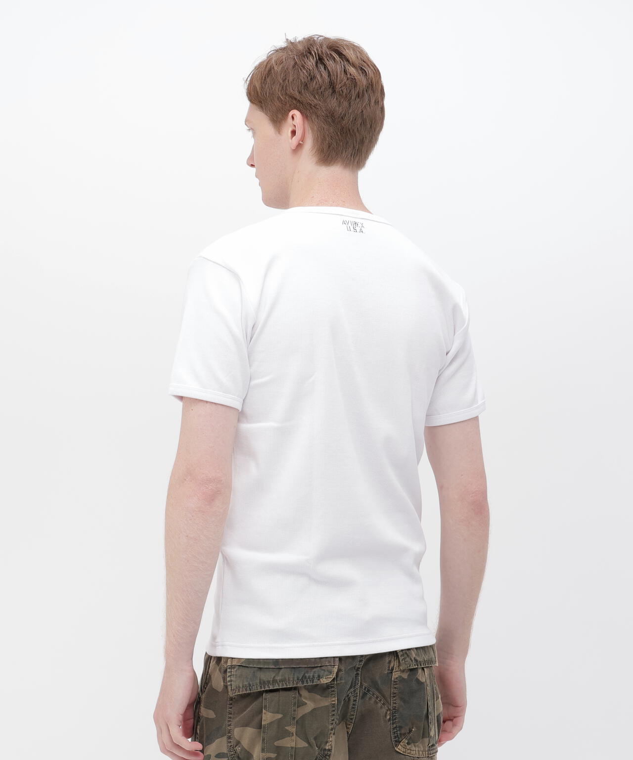 《DAILY/デイリー》RIB S/S V-NECK T-SHIRT/リブ 半袖 ブイネック Tシャツ デイリーウェア