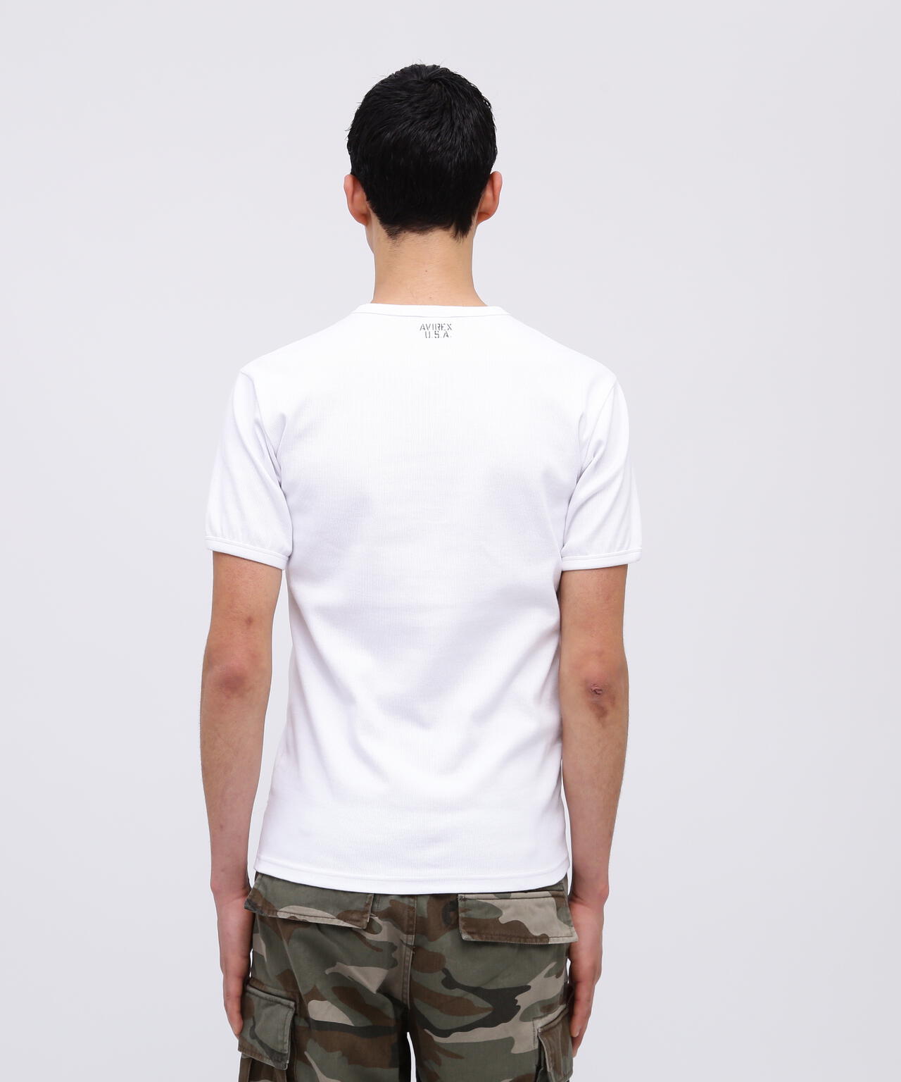 《DAILY/デイリー》RIB S/S V-NECK T-SHIRT/リブ 半袖 ブイネック Tシャツ デイリーウェア