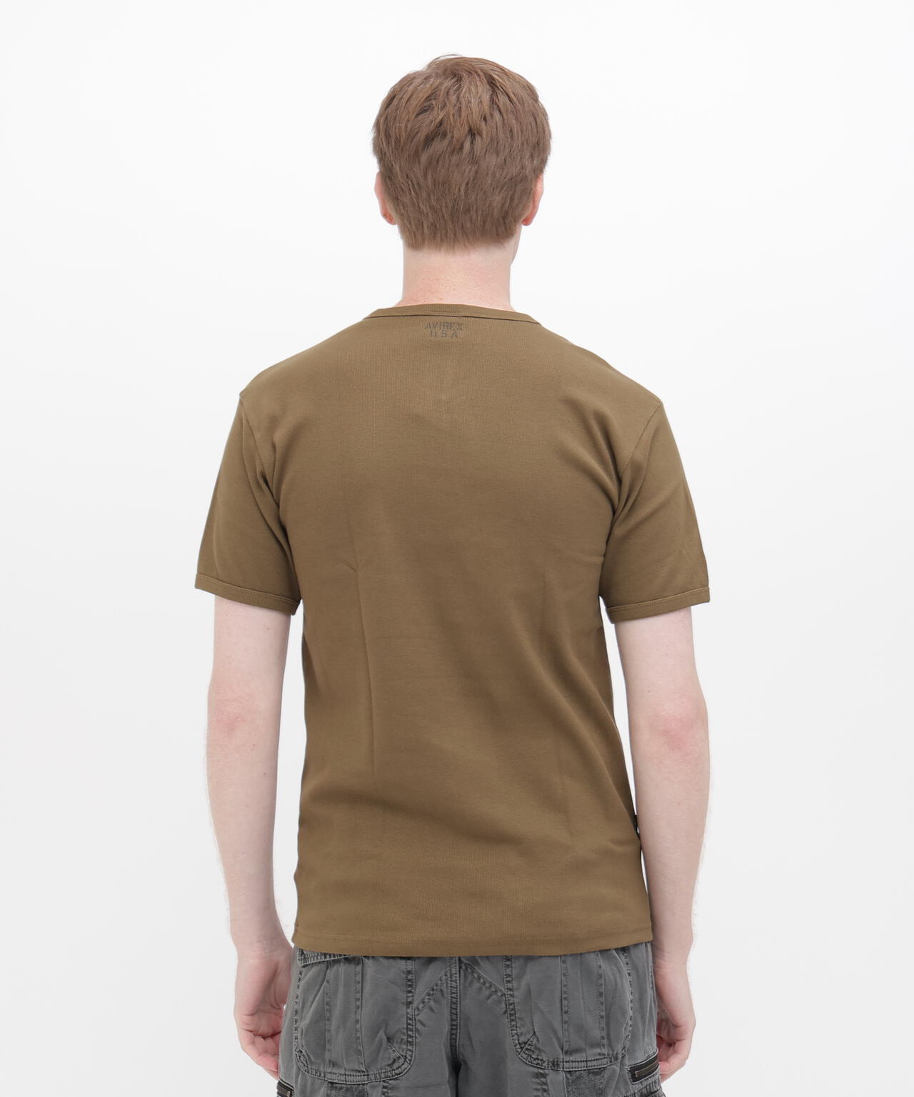 《DAILY/デイリー》RIB S/S V-NECK T-SHIRT/リブ 半袖 ブイネック Tシャツ デイリーウェア