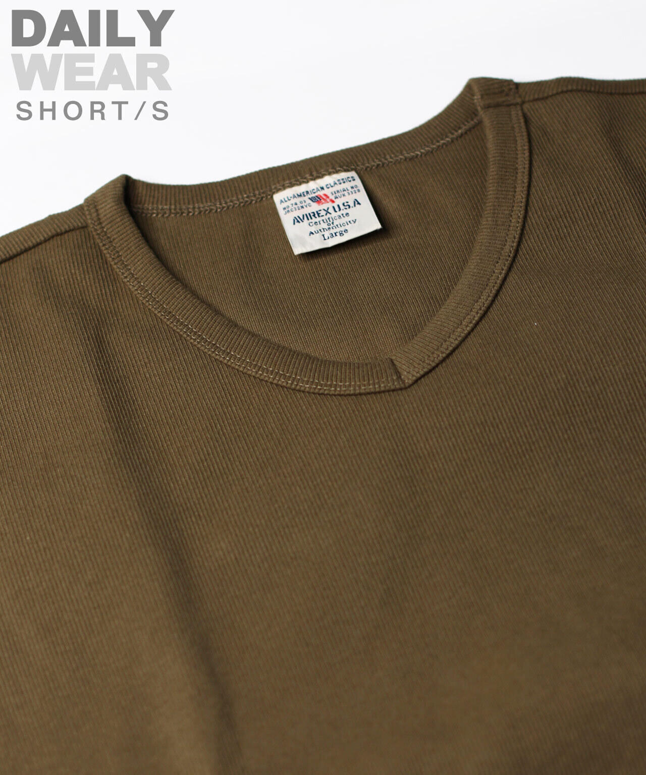 《DAILY/デイリー》RIB S/S V-NECK T-SHIRT/リブ 半袖 ブイネック Tシャツ デイリーウェア