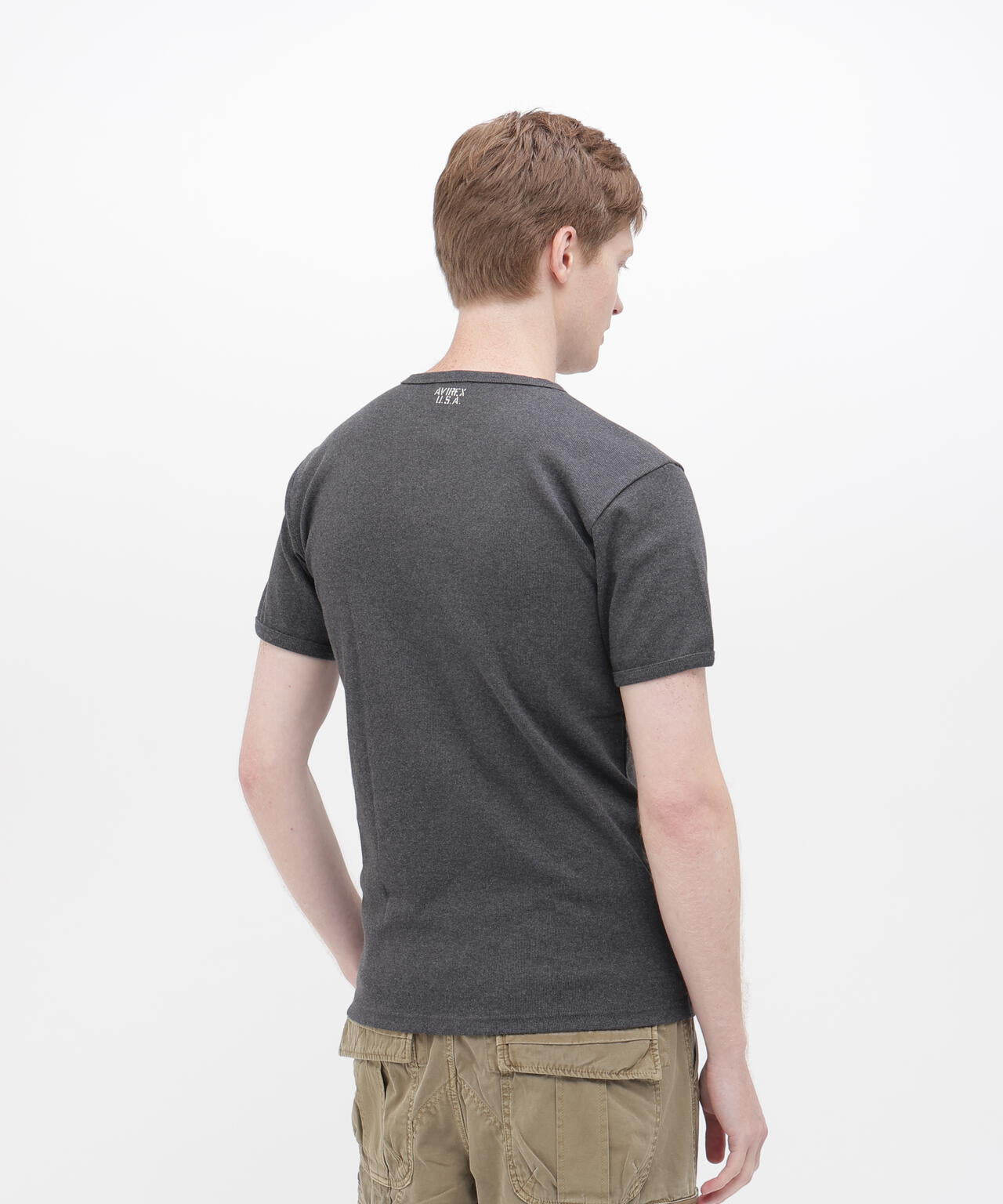 《DAILY/デイリー》RIB S/S V-NECK T-SHIRT/リブ 半袖 ブイネック Tシャツ デイリーウェア