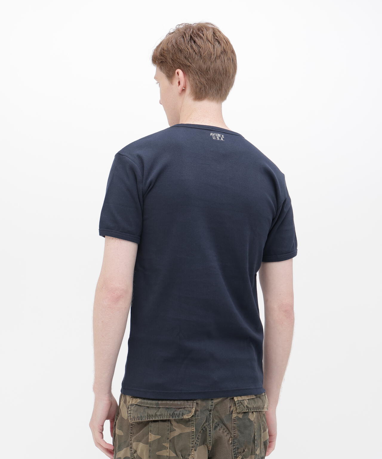 《DAILY/デイリー》RIB S/S V-NECK T-SHIRT/リブ 半袖 ブイネック Tシャツ デイリーウェア