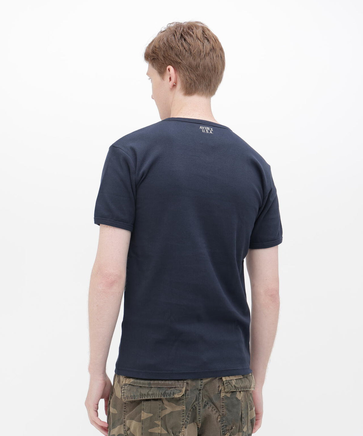 《DAILY/デイリー》RIB S/S V-NECK T-SHIRT/リブ 半袖 ブイネック Tシャツ デイリーウェア