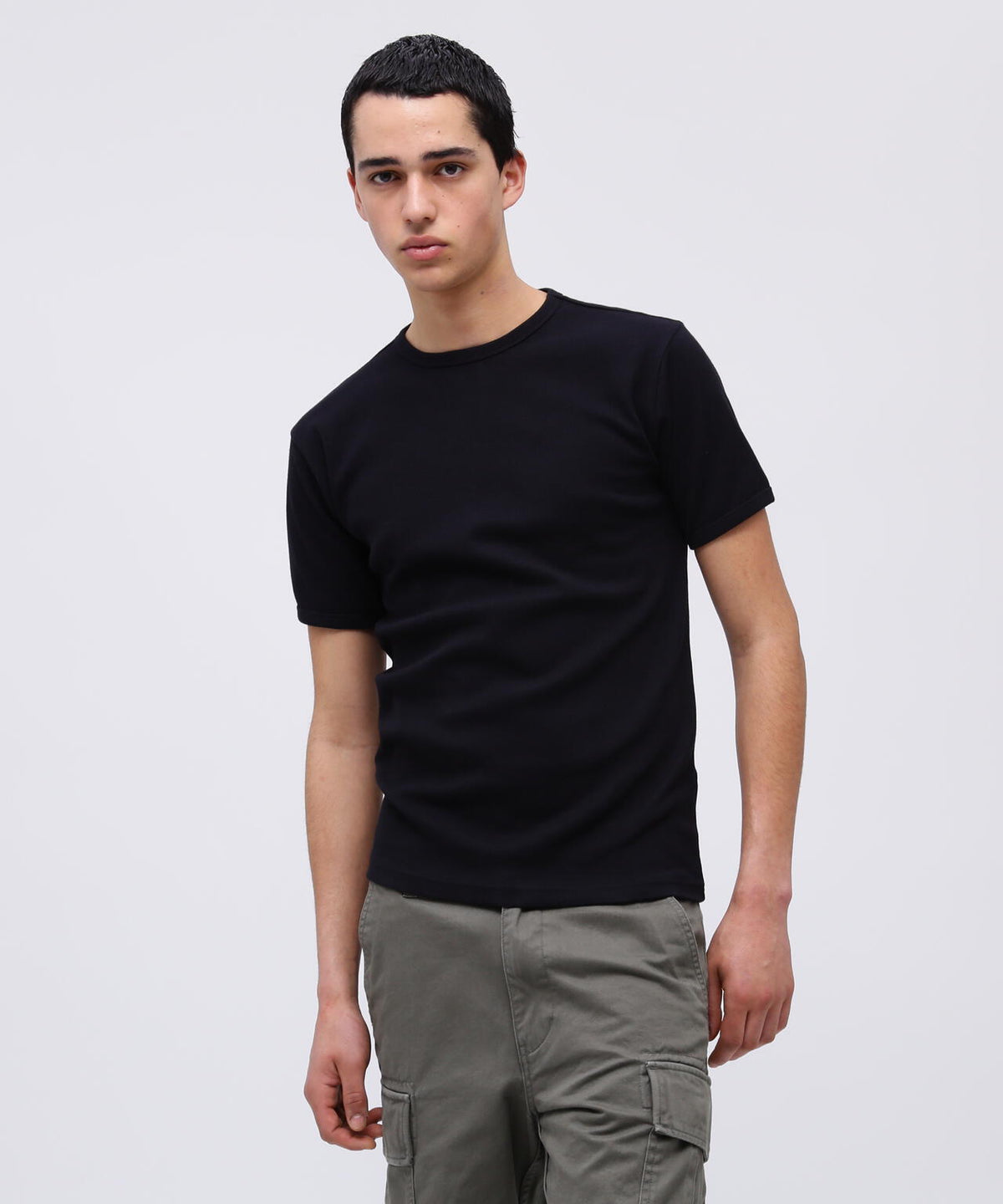 《DAILY/デイリー》RIB S/S CREW NECK T-SHIRT