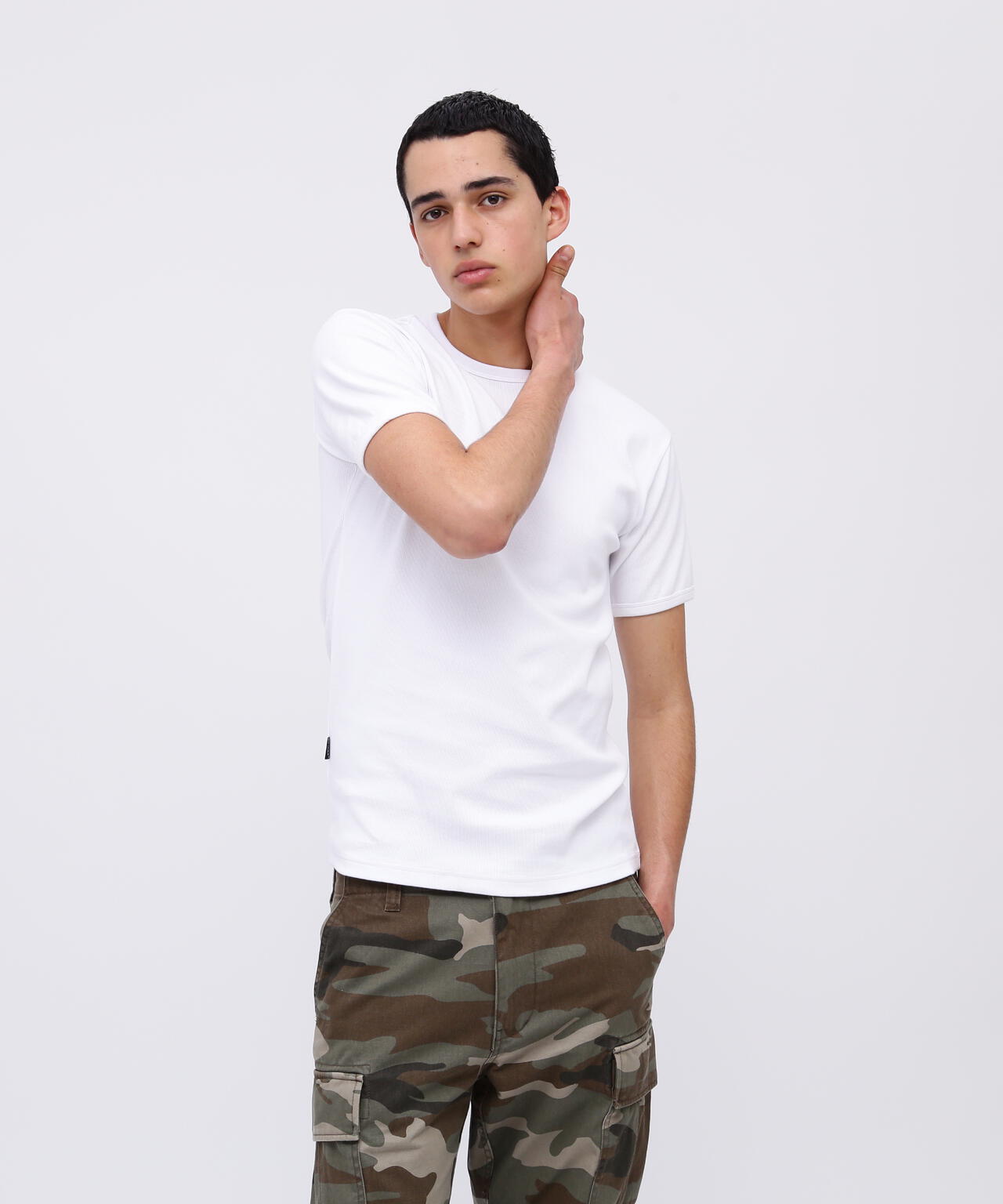 《DAILY/デイリー》RIB S/S CREW NECK T-SHIRT