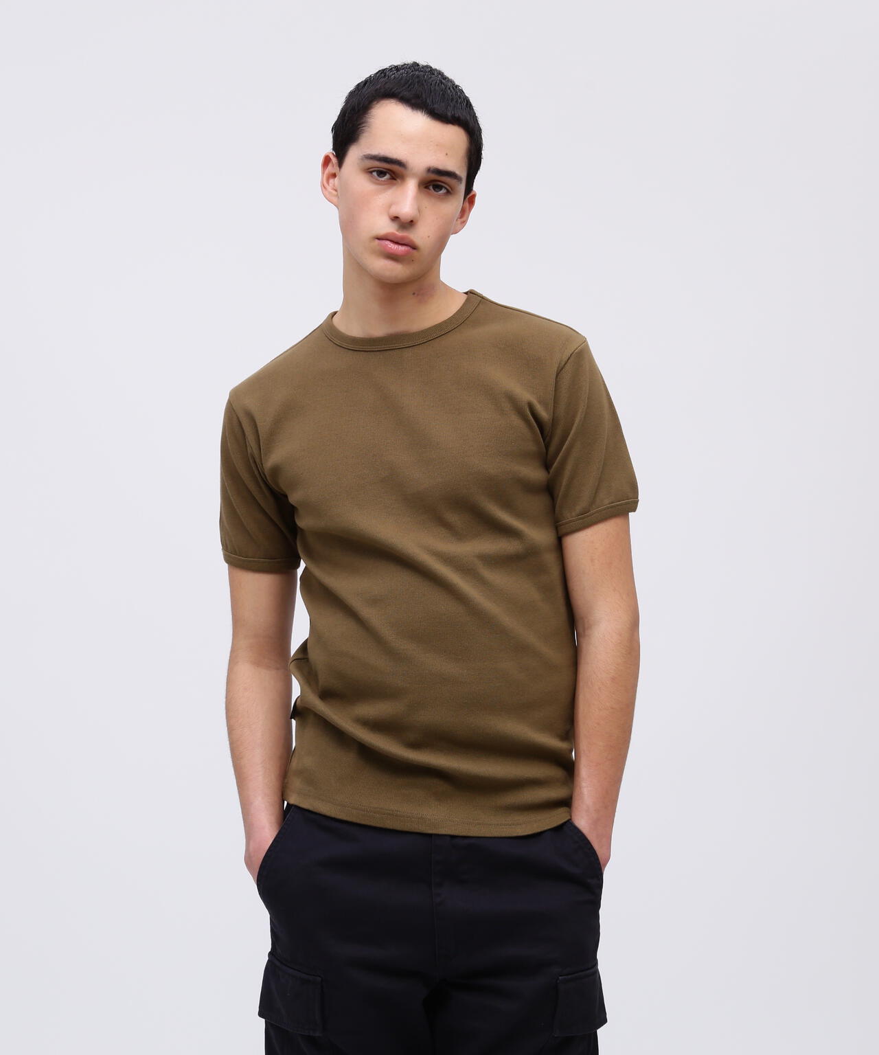 《DAILY/デイリー》RIB S/S CREW NECK T-SHIRT