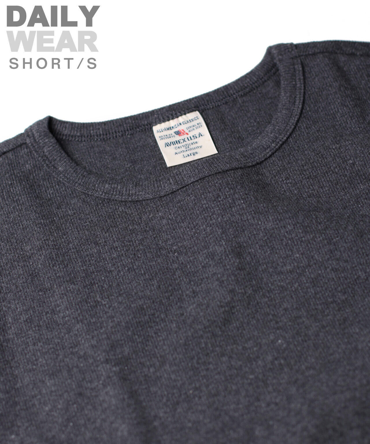 《DAILY/デイリー》RIB S/S CREW NECK T-SHIRT