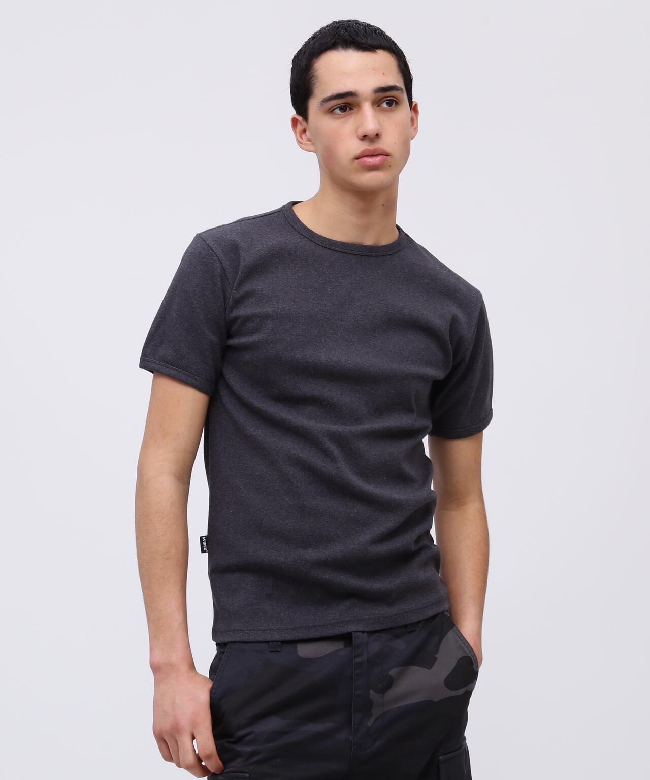 《DAILY/デイリー》RIB S/S CREW NECK T-SHIRT
