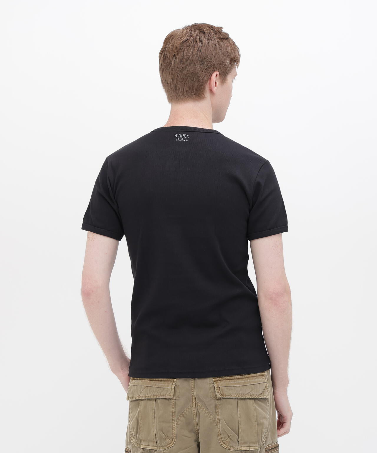 《DAILY/デイリー》RIB S/S HENLEY NECK T-SHIRT