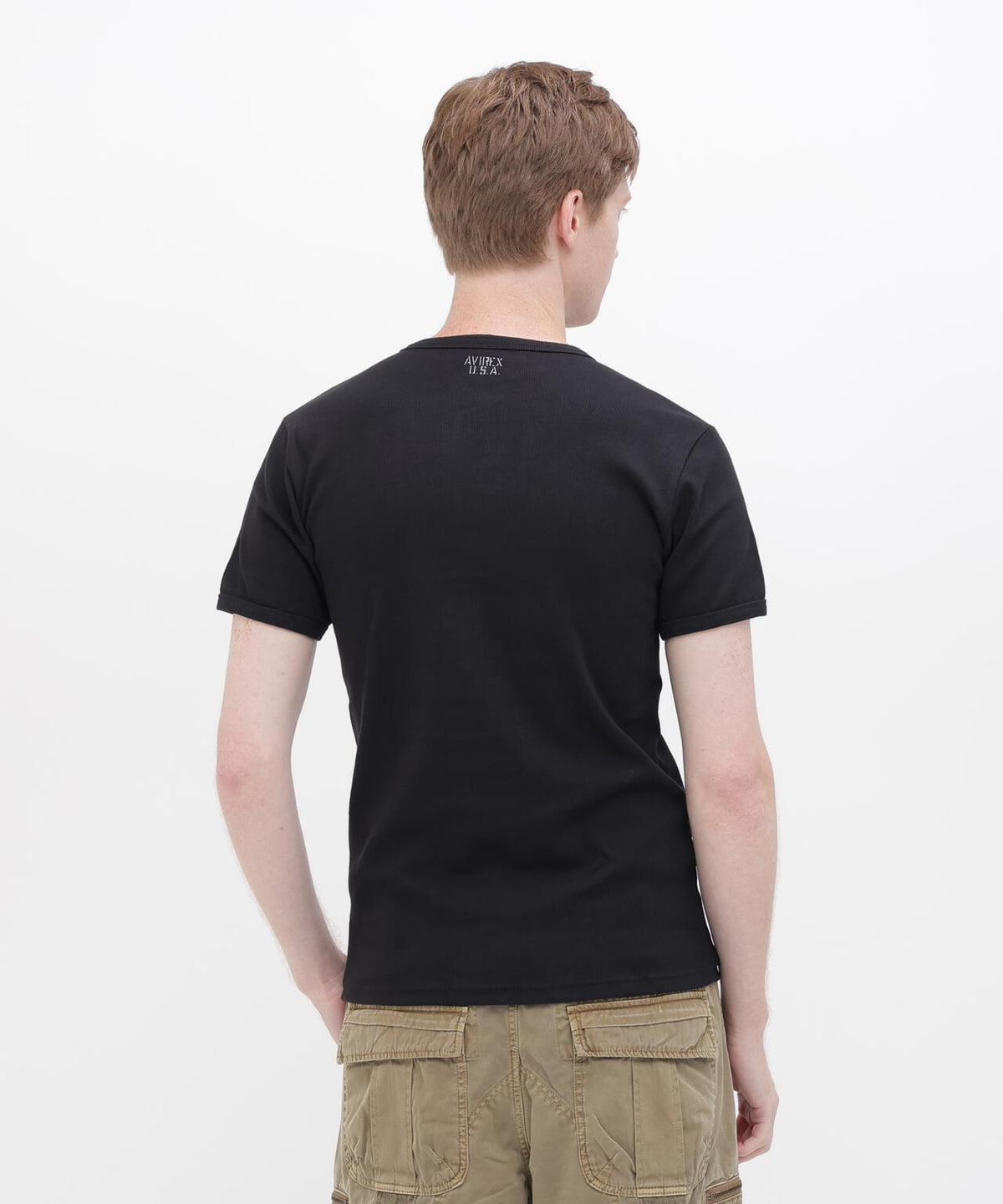 《DAILY/デイリー》RIB S/S HENLEY NECK T-SHIRT