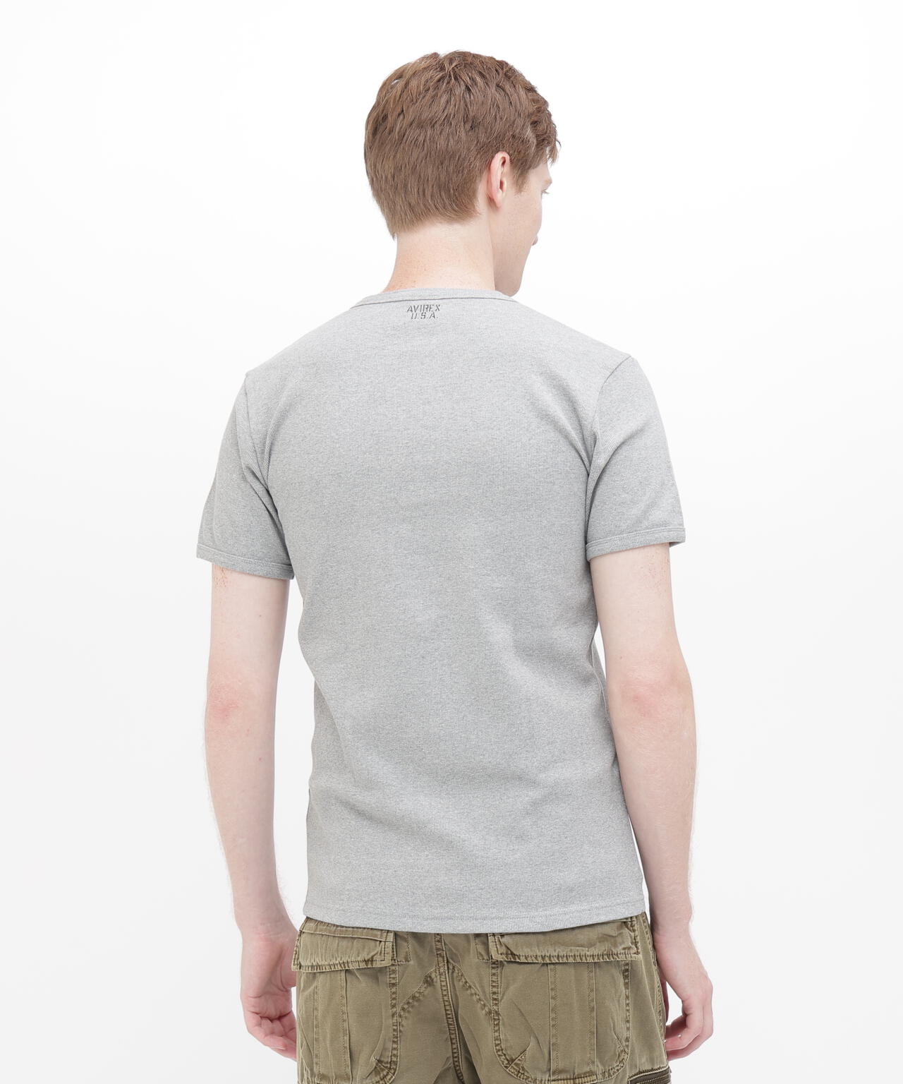 《DAILY/デイリー》RIB S/S HENLEY NECK T-SHIRT