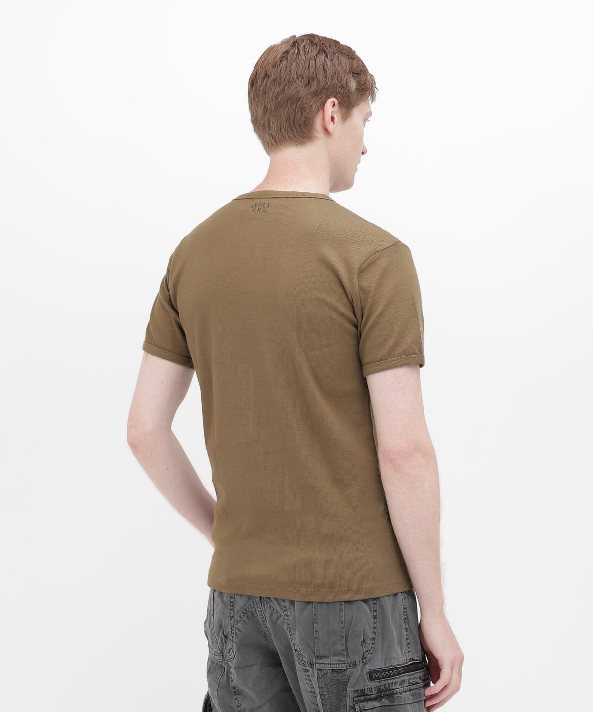 《DAILY/デイリー》RIB S/S HENLEY NECK T-SHIRT